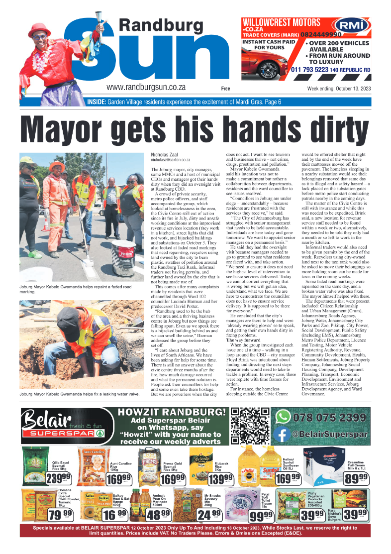 Randburg Sun 13 October 2023 page 1