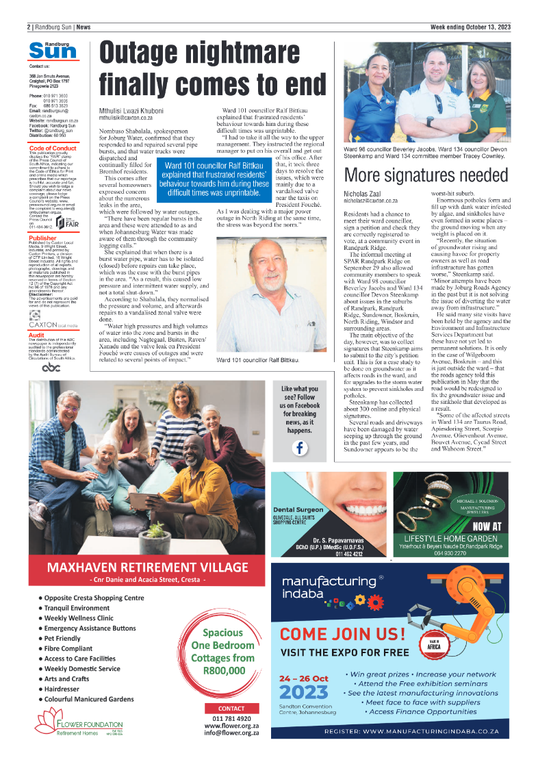 Randburg Sun 13 October 2023 page 2
