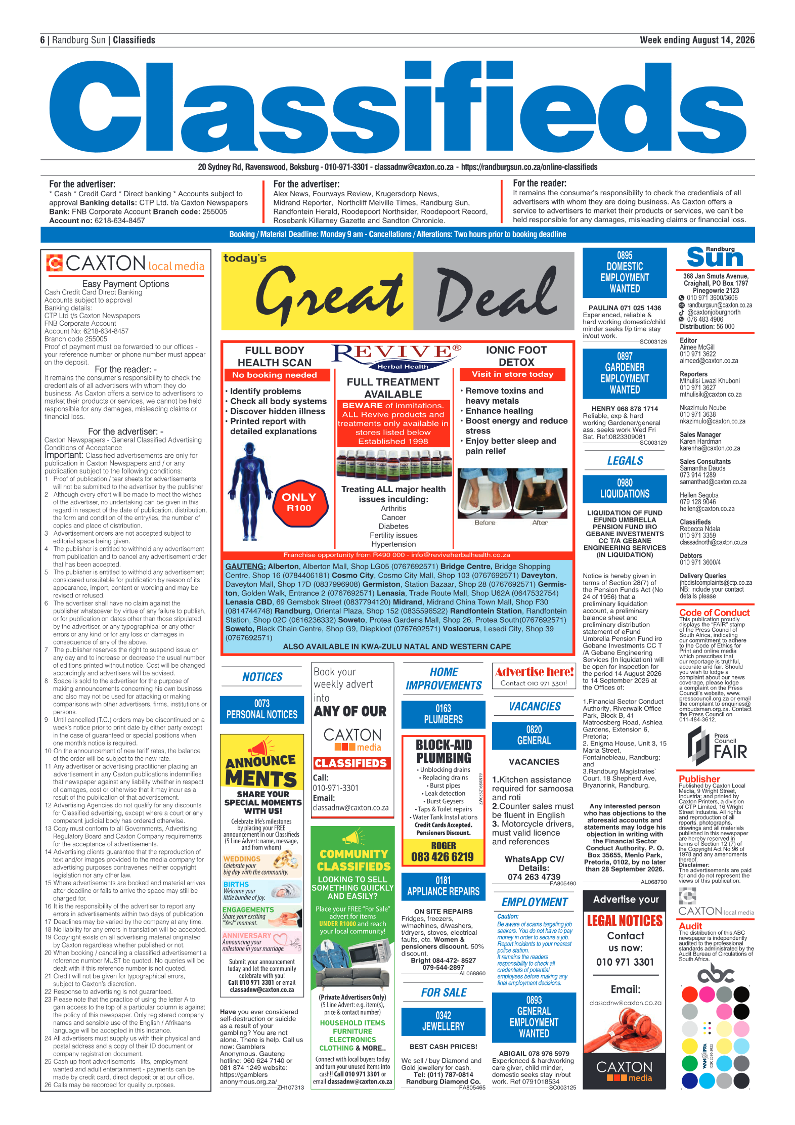 Randburg Sun 14 August 2026 page 6
