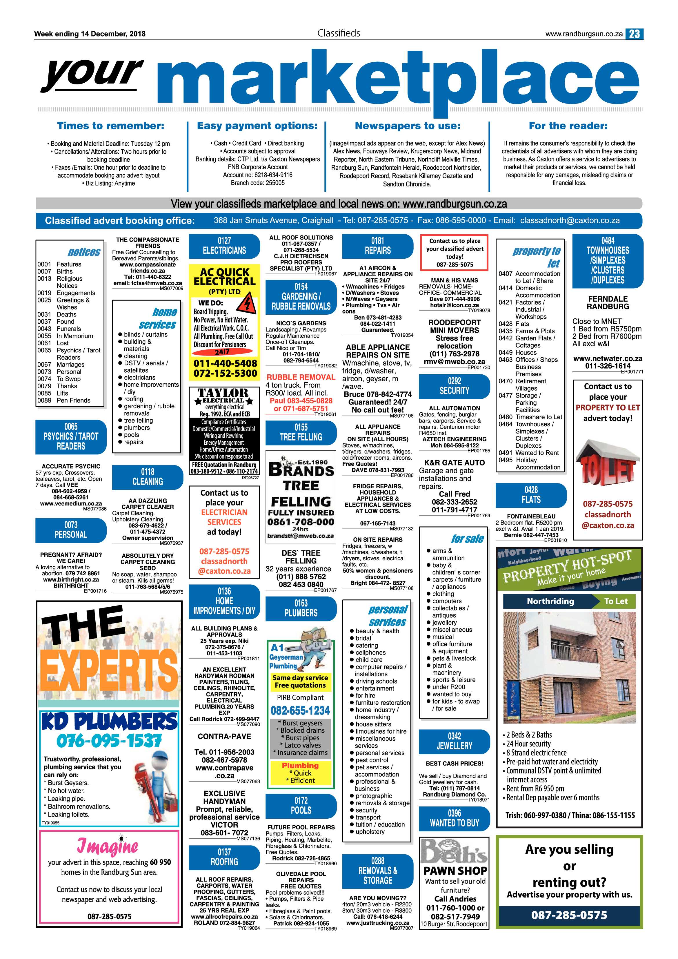 Randburg Sun 14 December 2018 page 23