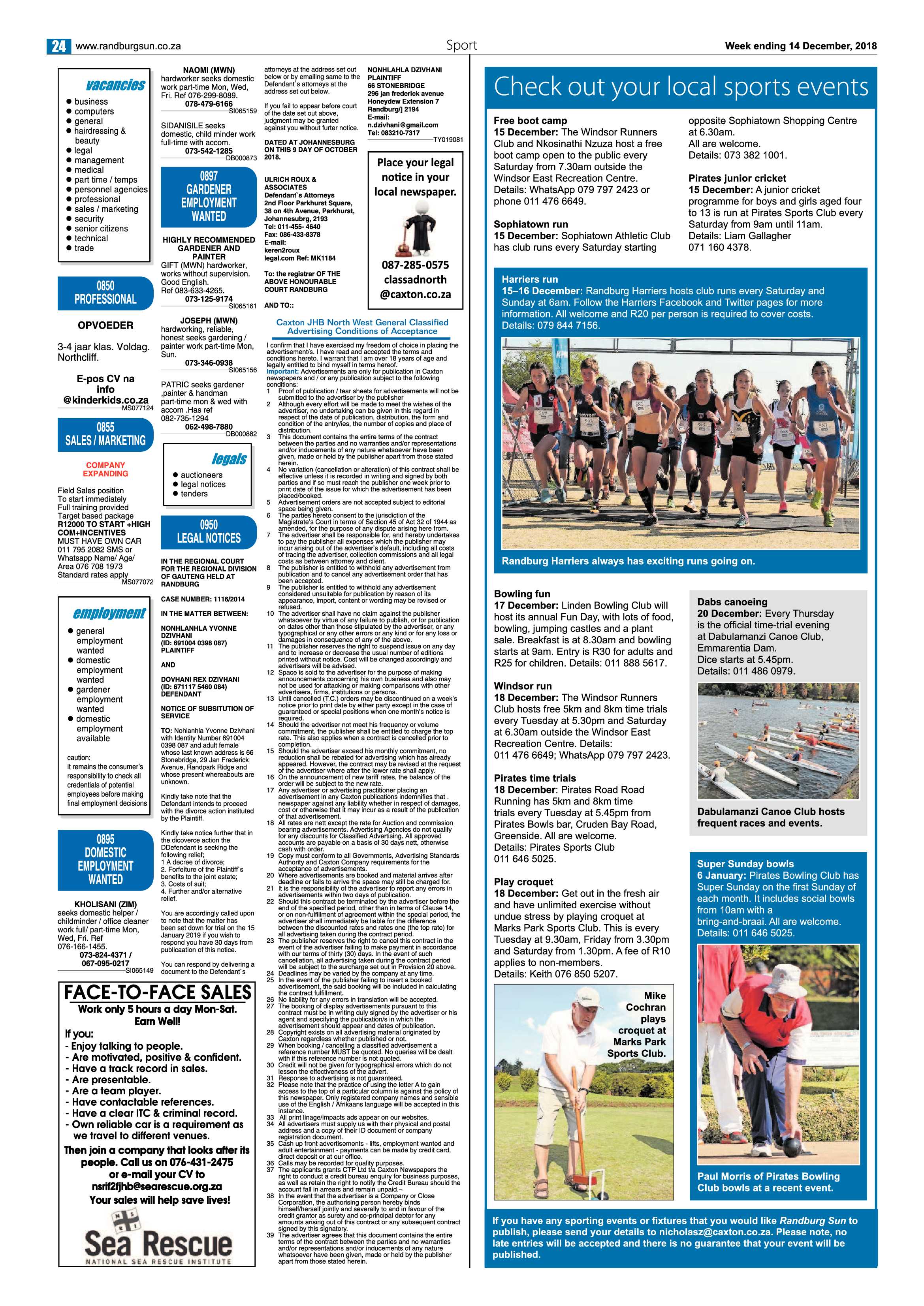 Randburg Sun 14 December 2018 page 24