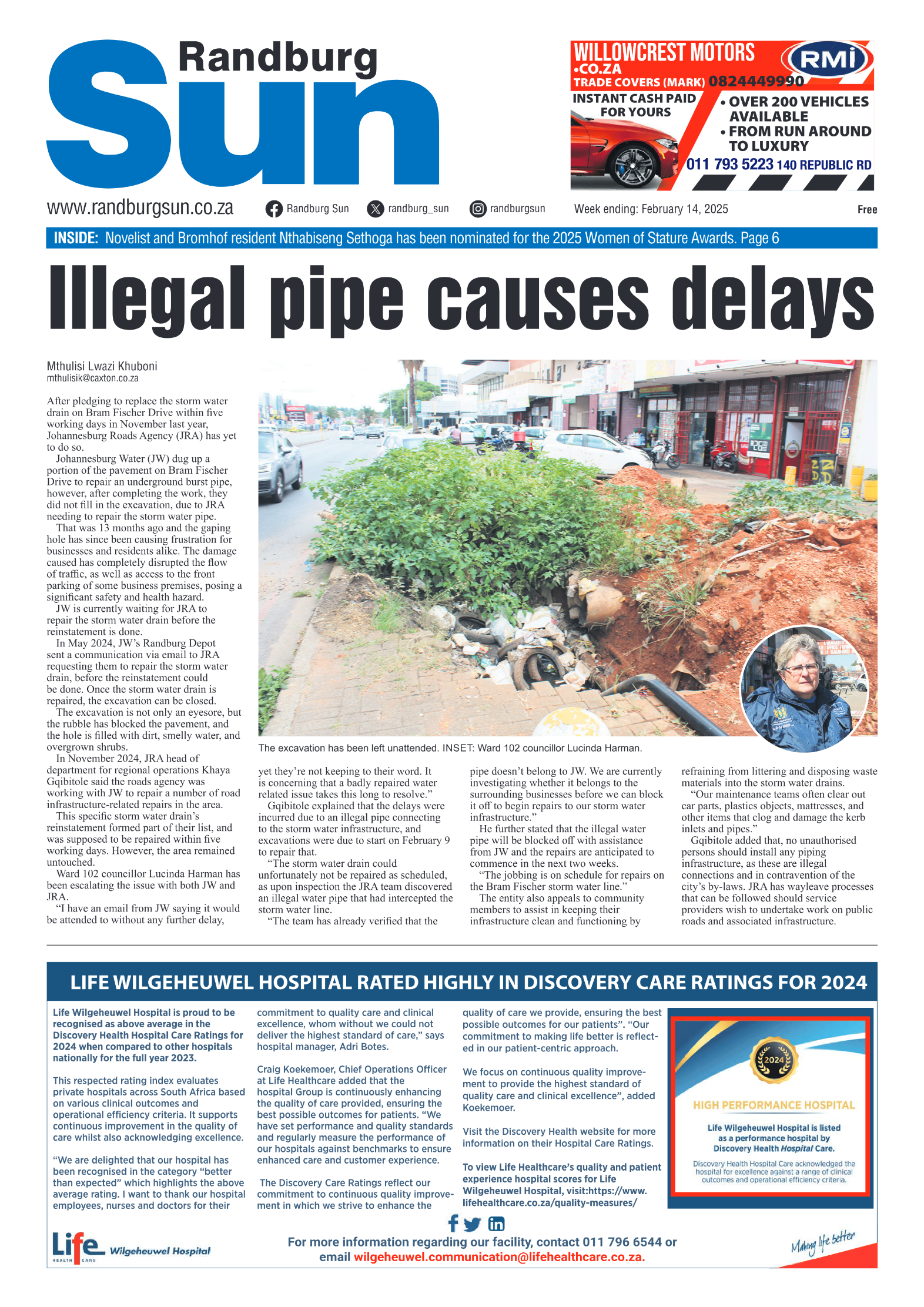 Randburg Sun 14 February 2025 page 1