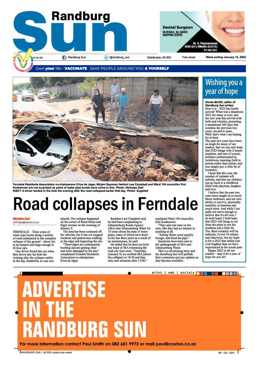 Randburg Sun 14 January 2021 page 1