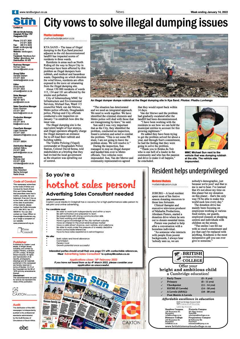 Randburg Sun 14 January 2021 page 4