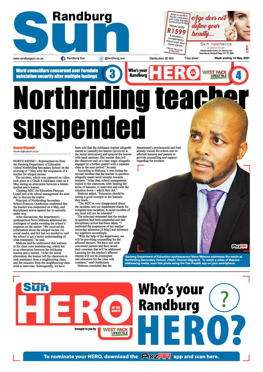 Randburg Sun 14 May 2021 page 1