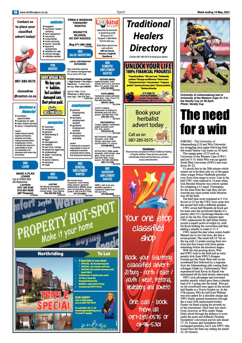 Randburg Sun 14 May 2021 page 14