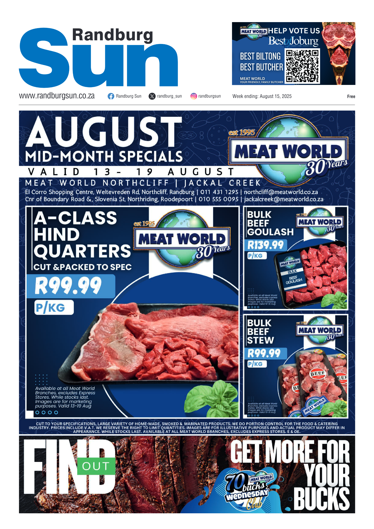 Randburg Sun 15 August 2025 page 1