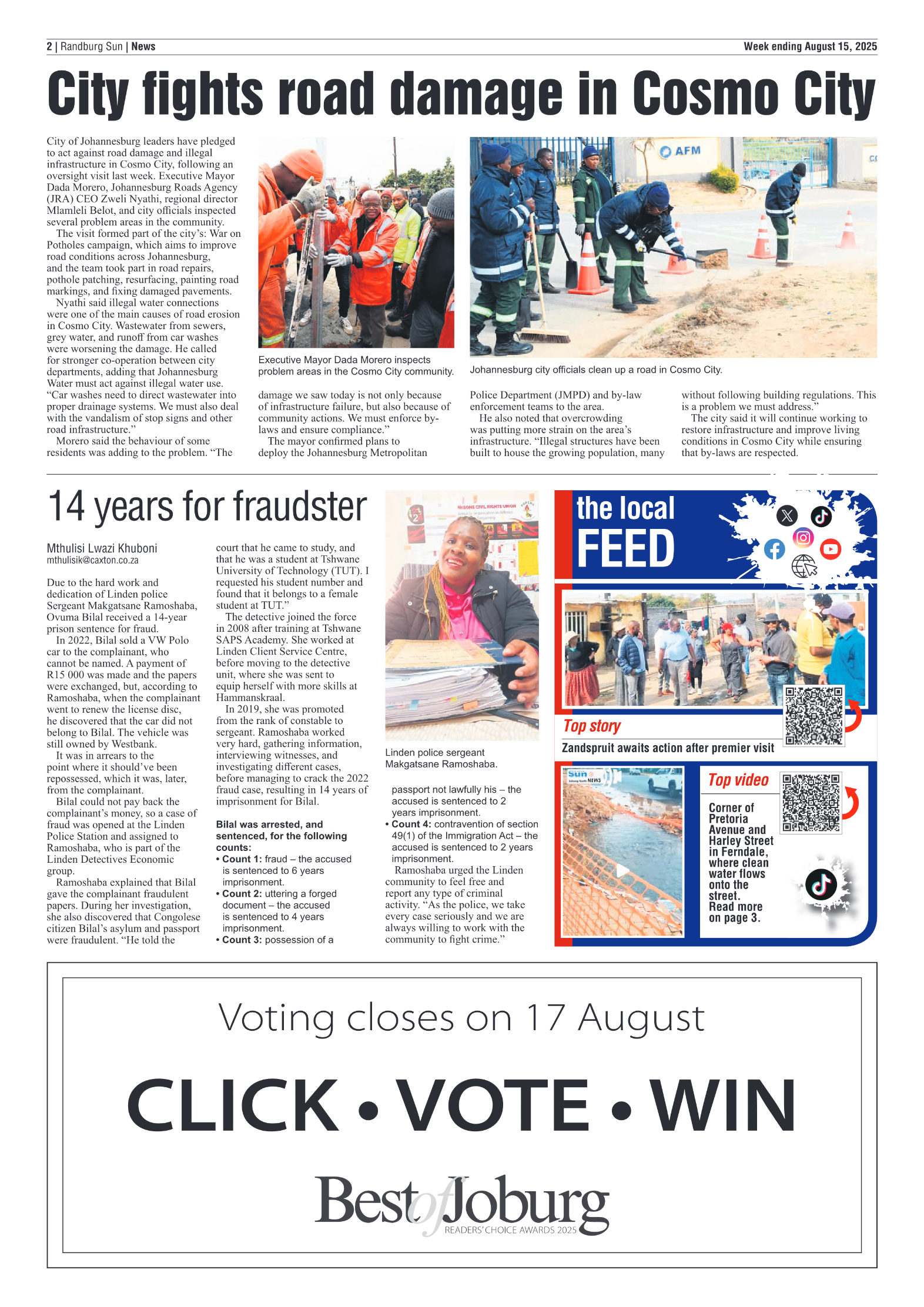 Randburg Sun 15 August 2025 page 4