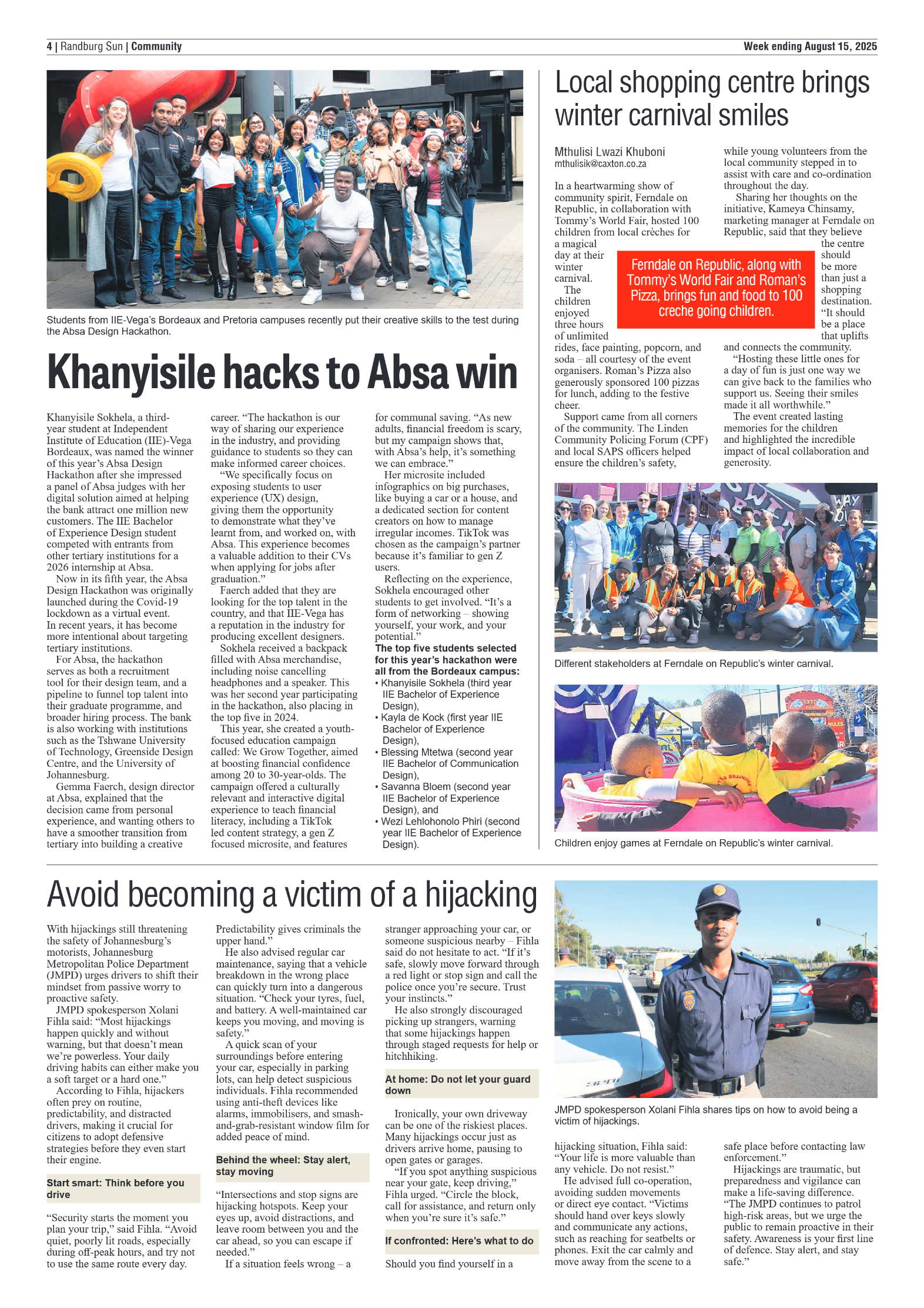 Randburg Sun 15 August 2025 page 6