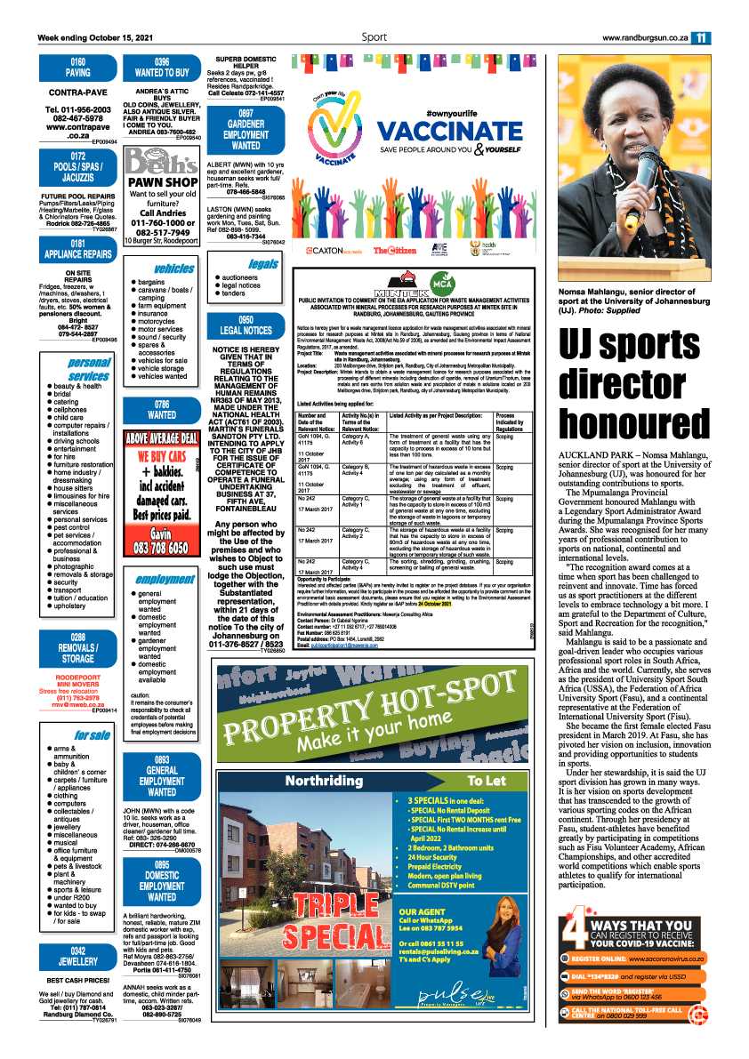 Randburg Sun 15 October 2021 page 11