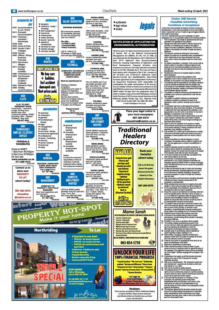 Randburg Sun 16 April 2021 page 14