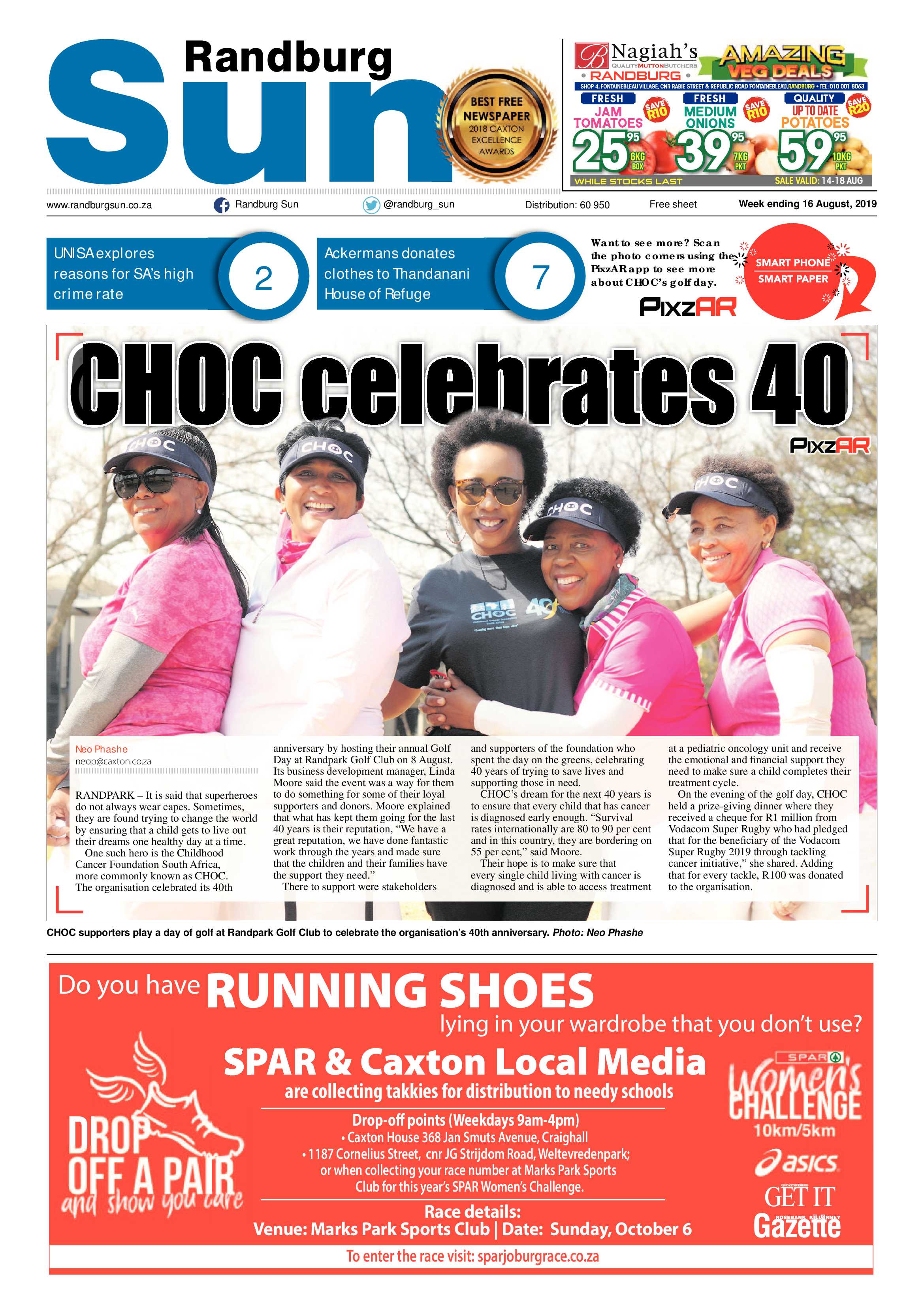 Randburg Sun 16 August, 2019 page 1