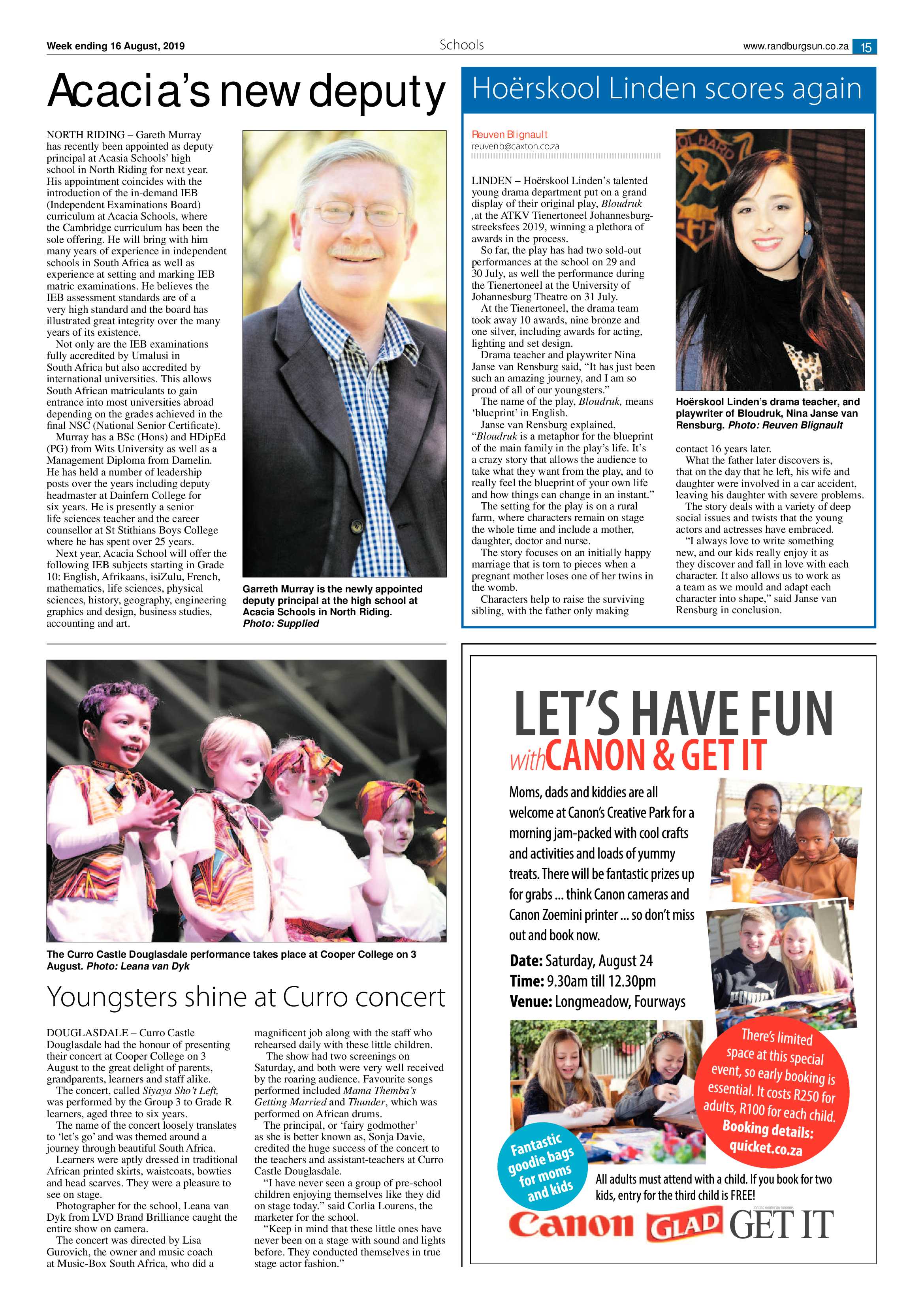 Randburg Sun 16 August, 2019 page 15