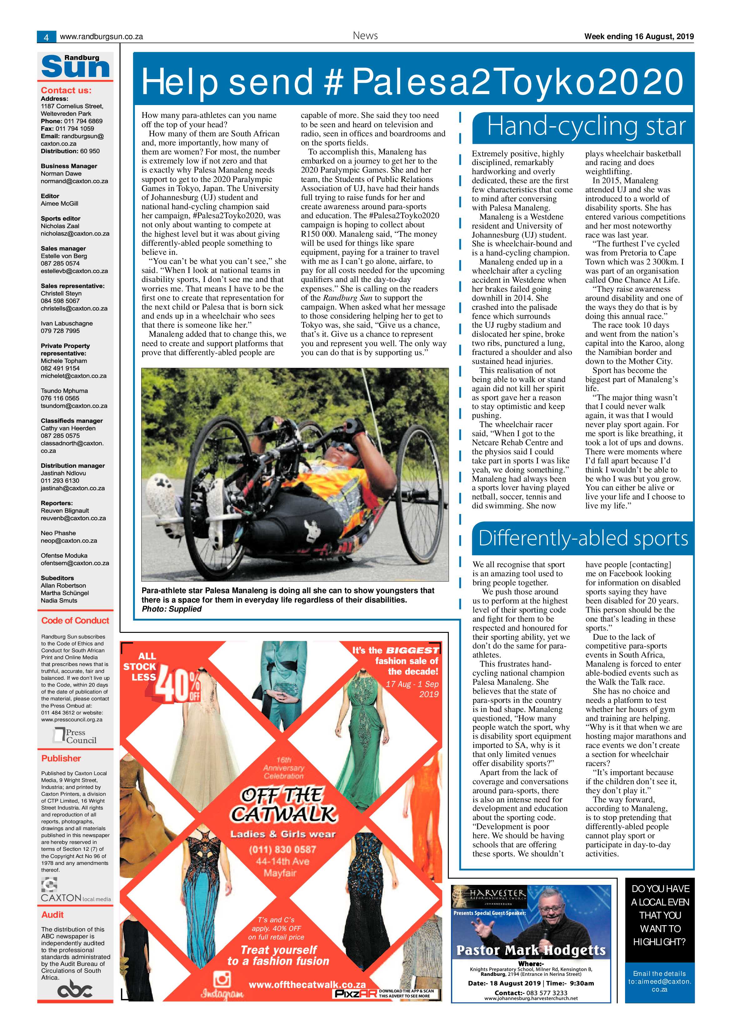 Randburg Sun 16 August, 2019 page 4