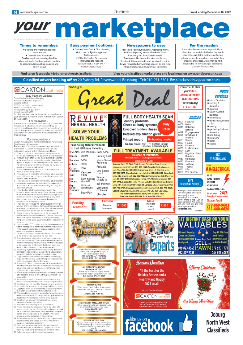 Randburg Sun 16 Dec 2022 page 14