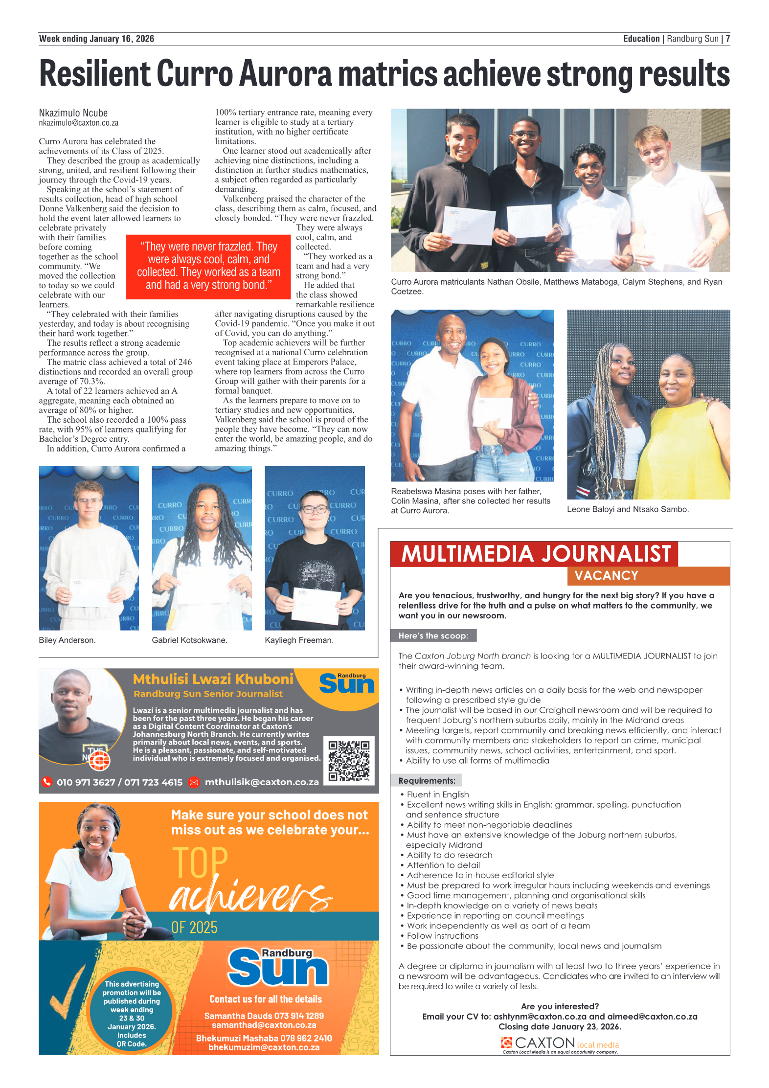 Randburg Sun 16 January 2026 page 9