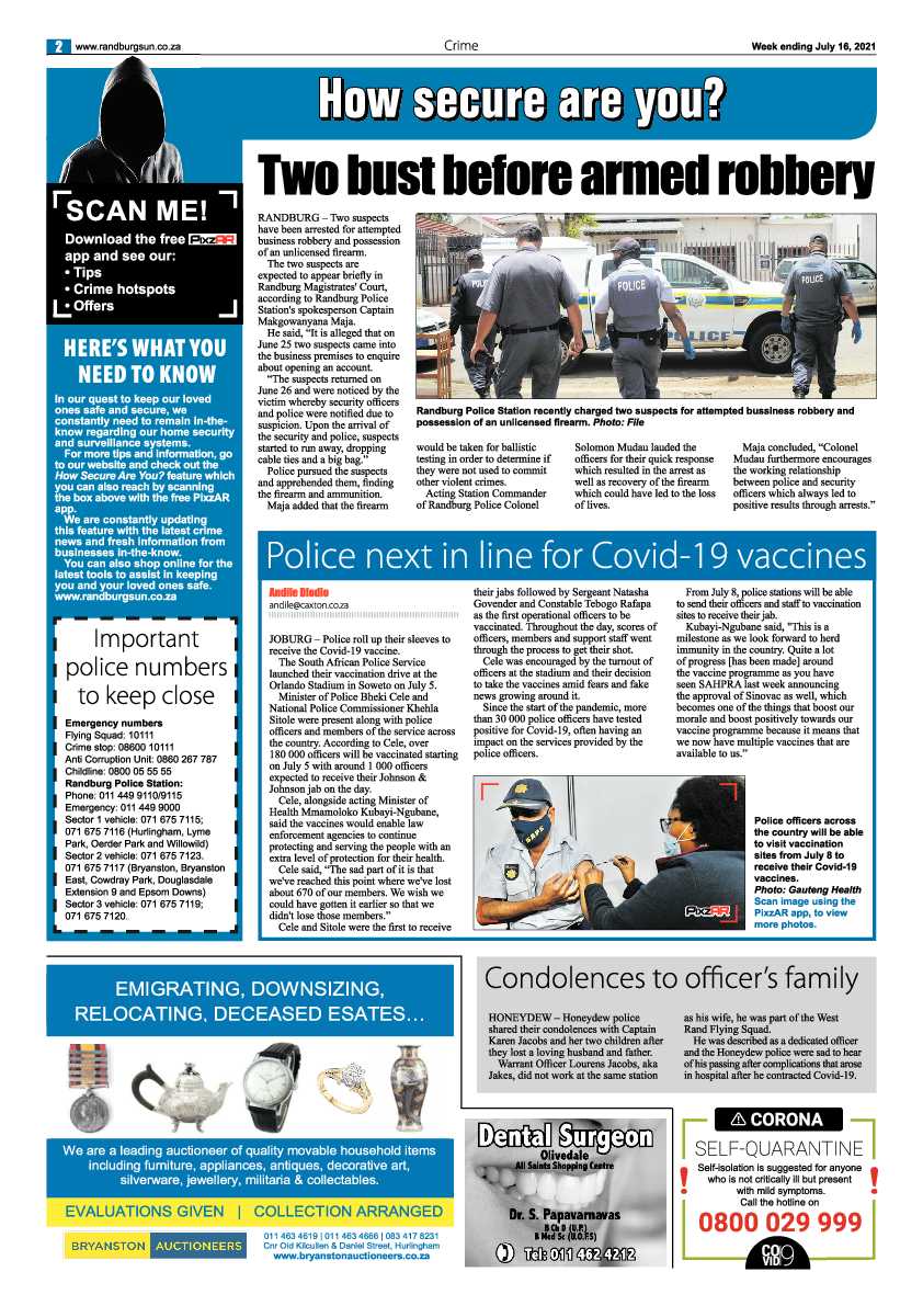 Randburg Sun  16 July 2021 page 2