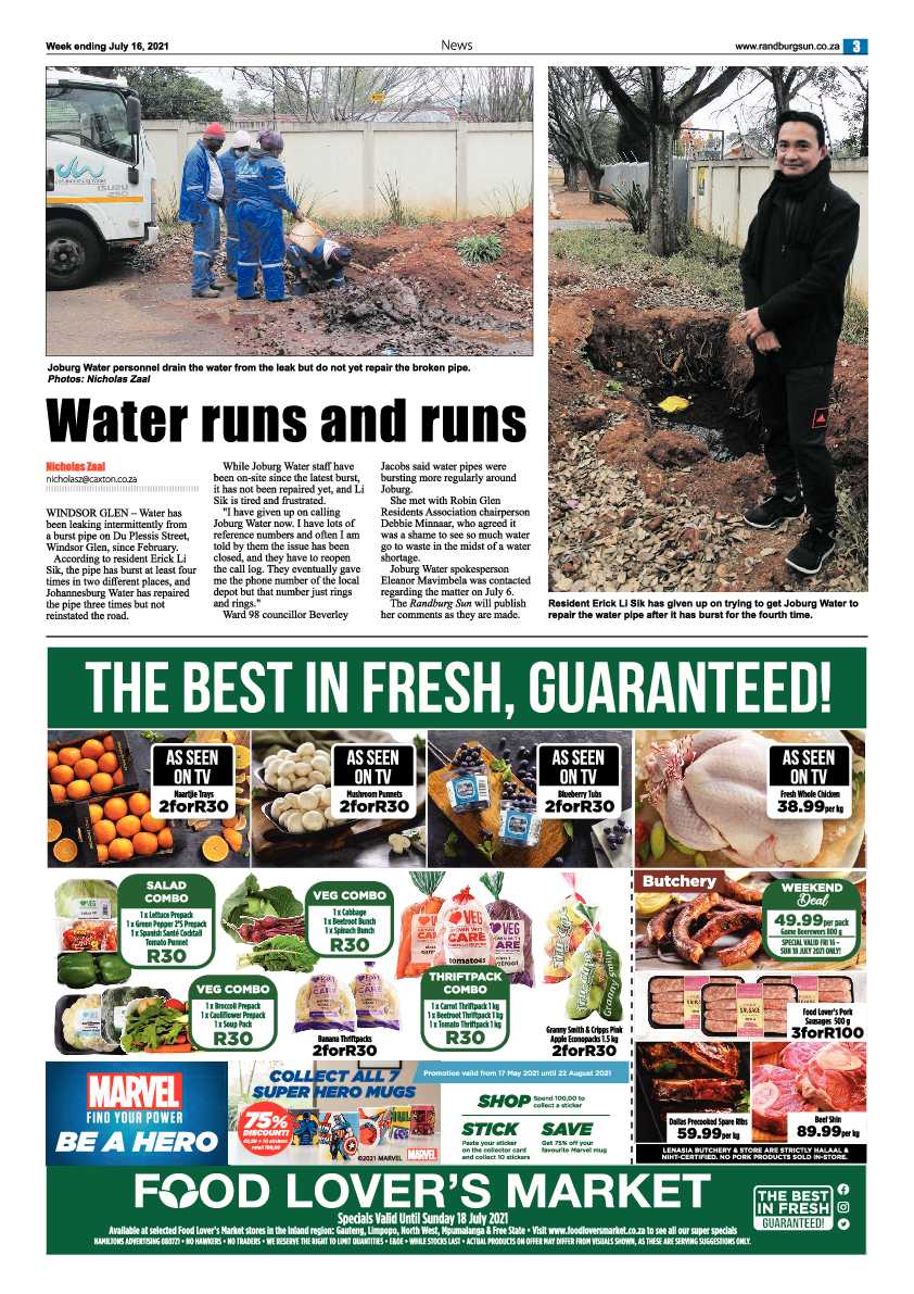 Randburg Sun  16 July 2021 page 3