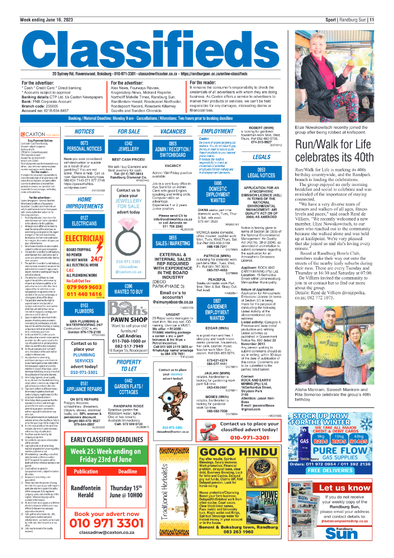 Randburg Sun 16 June 2023 page 11