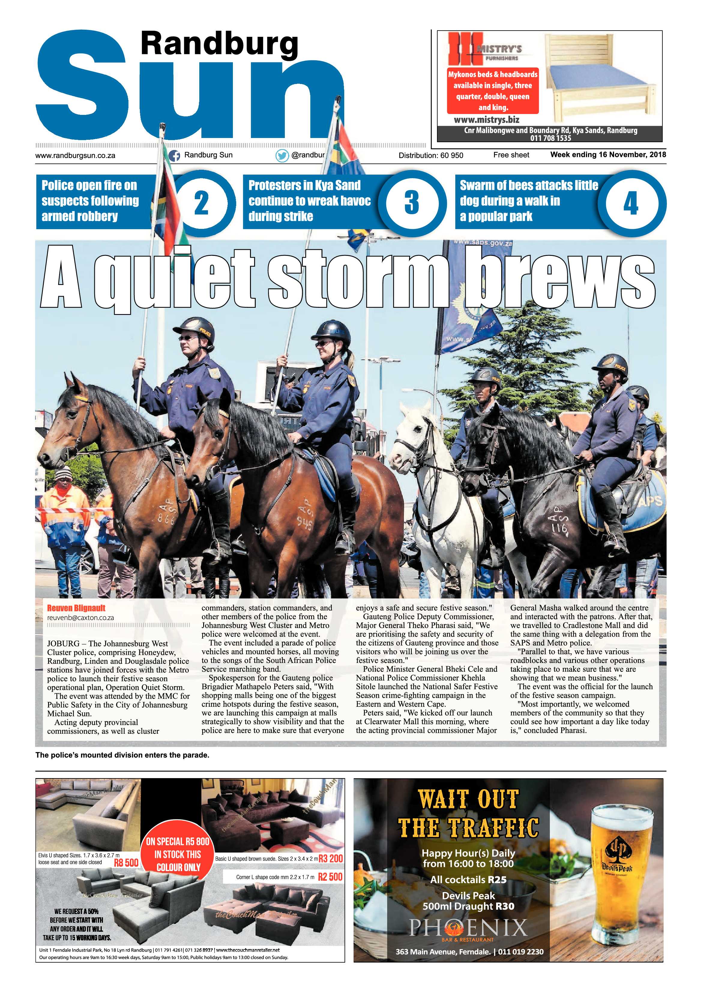 Randburg Sun 16 November 2018 page 1
