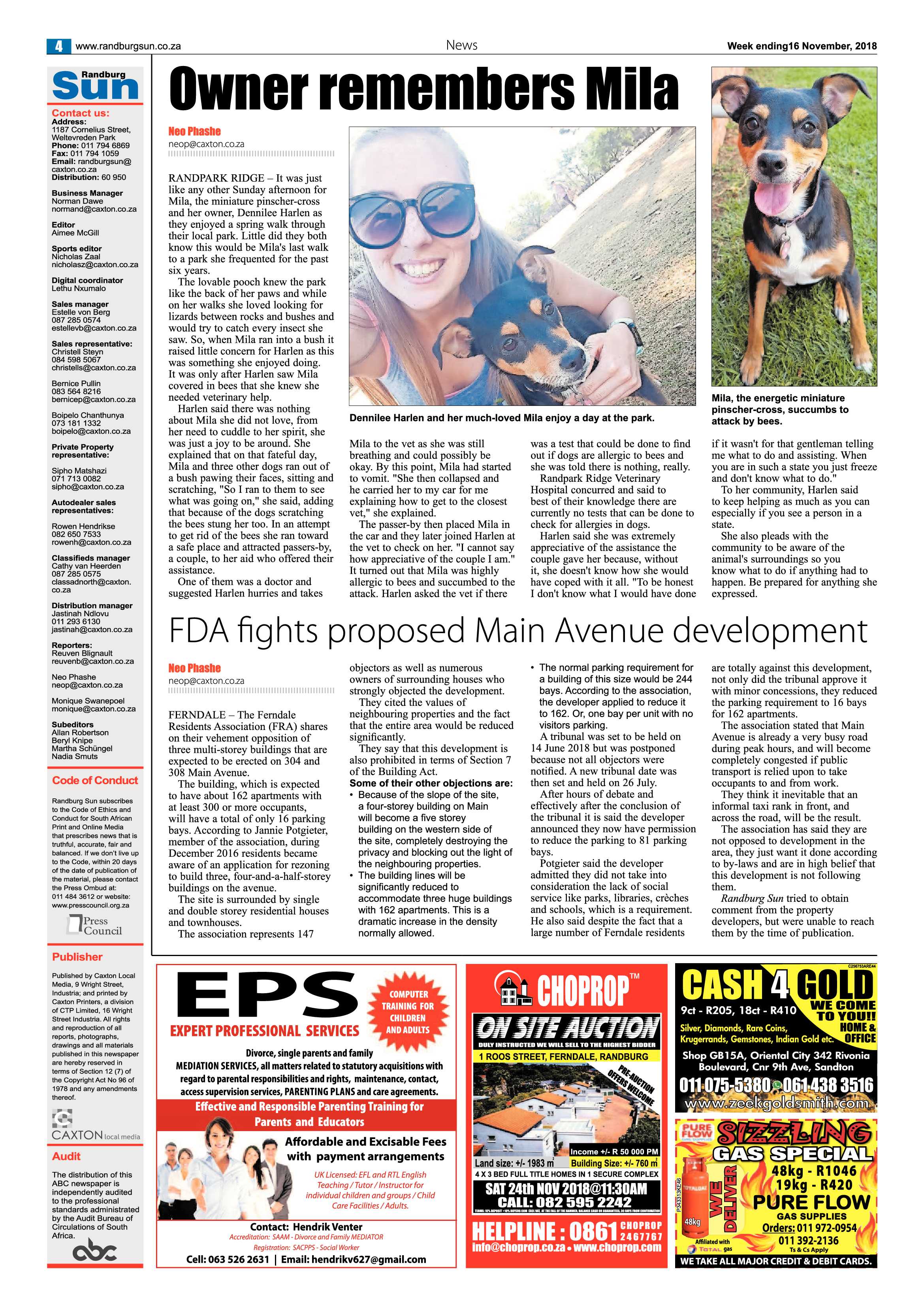 Randburg Sun 16 November 2018 page 4