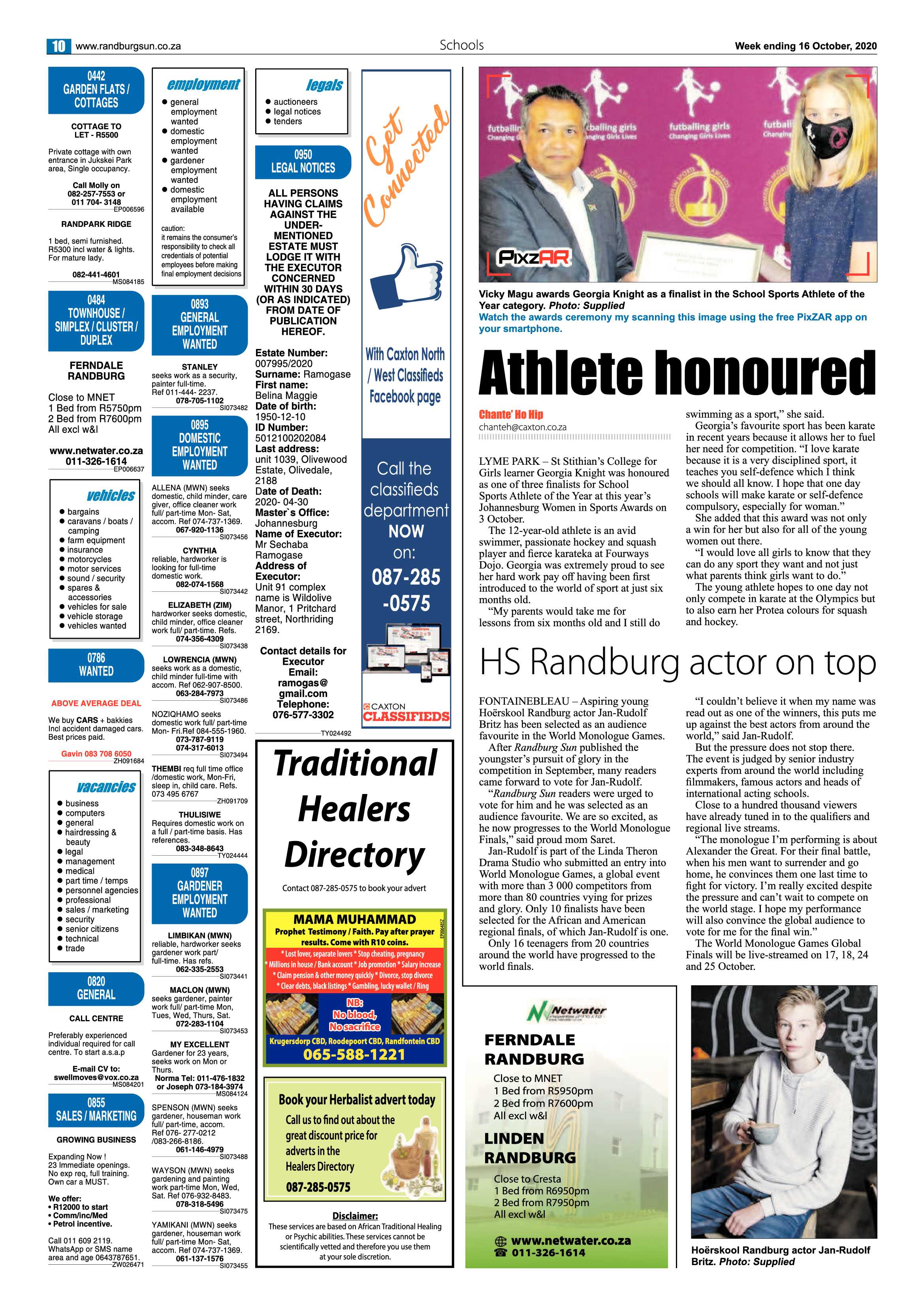 Randburg Sun 16 October 2020 page 10