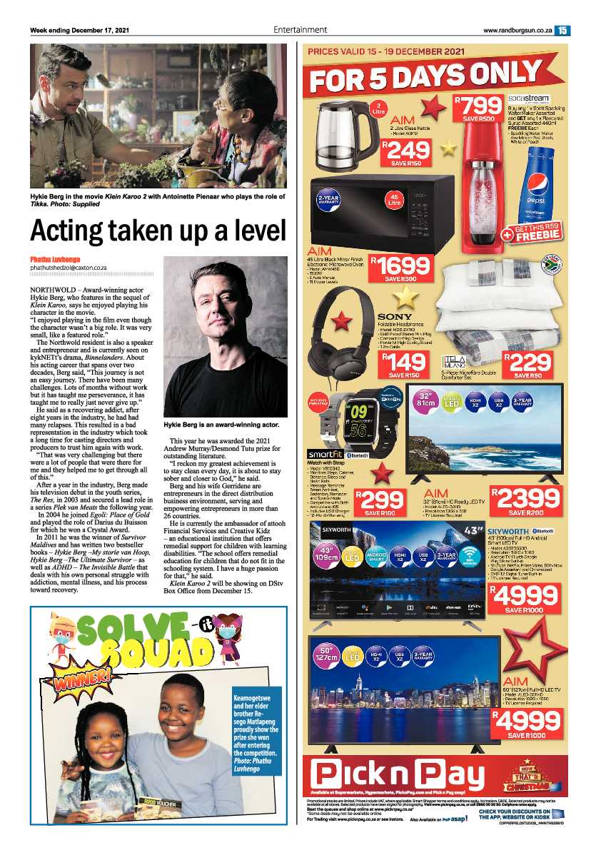 Randburg Sun 17 December 2021 page 15