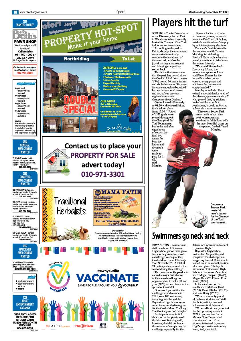 Randburg Sun 17 December 2021 page 18