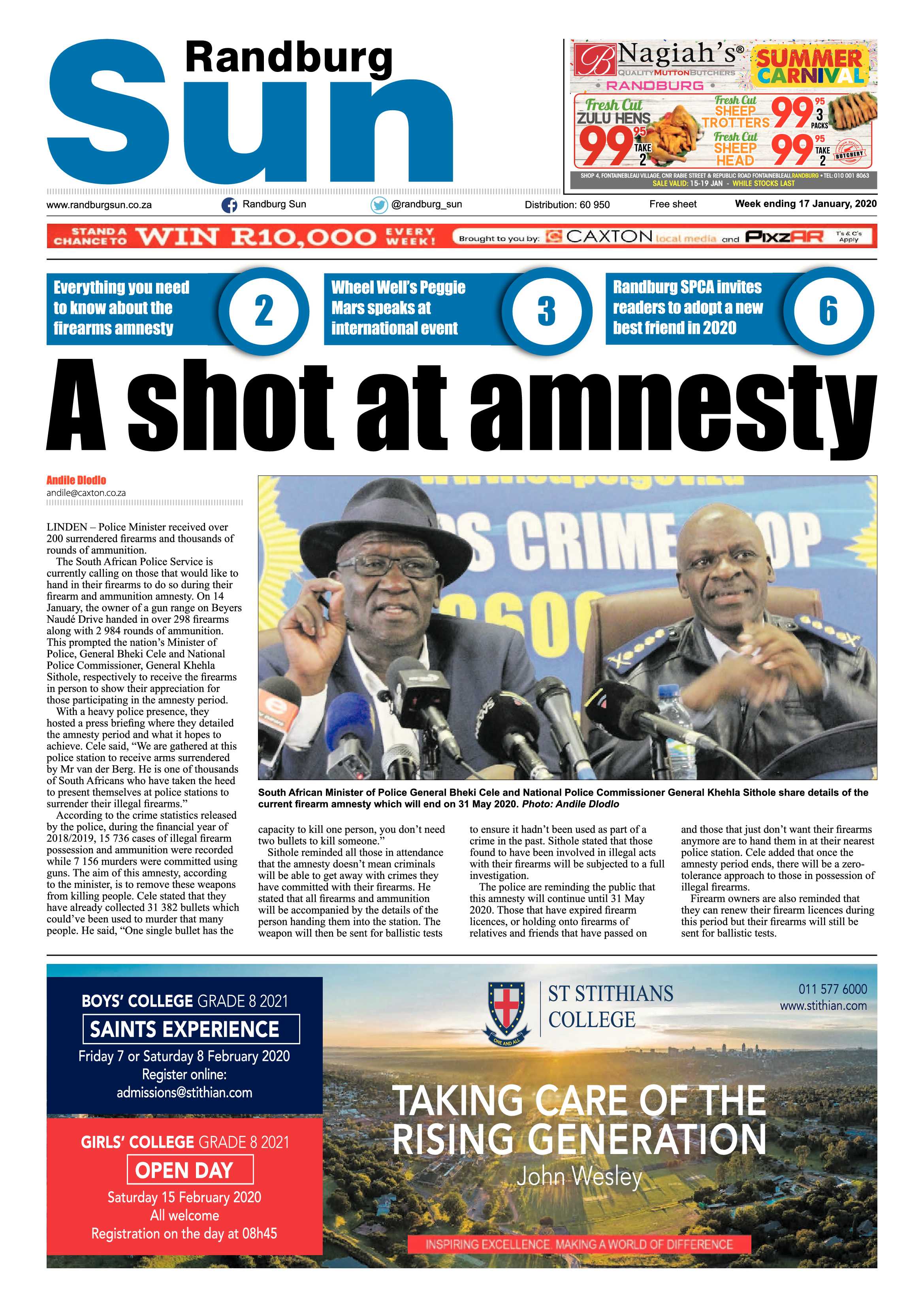 Randburg Sun 17 January 2020 page 1