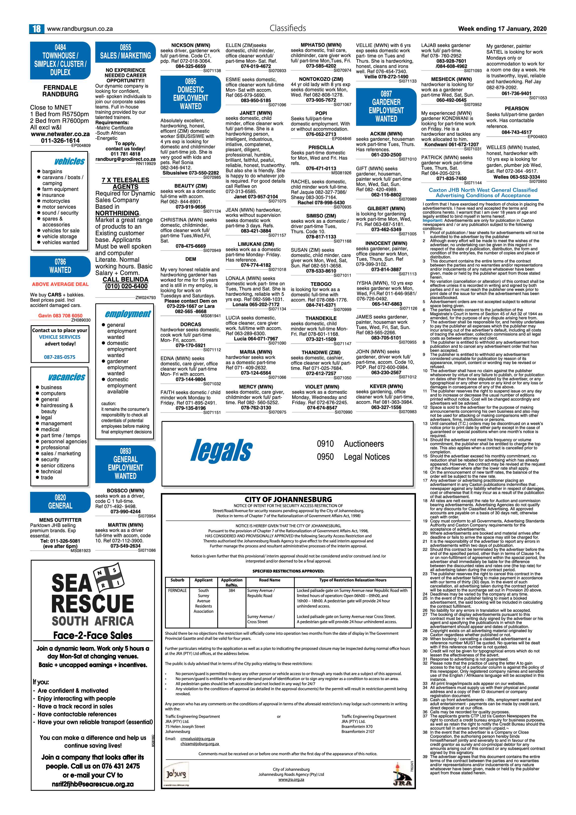 Randburg Sun 17 January 2020 page 18