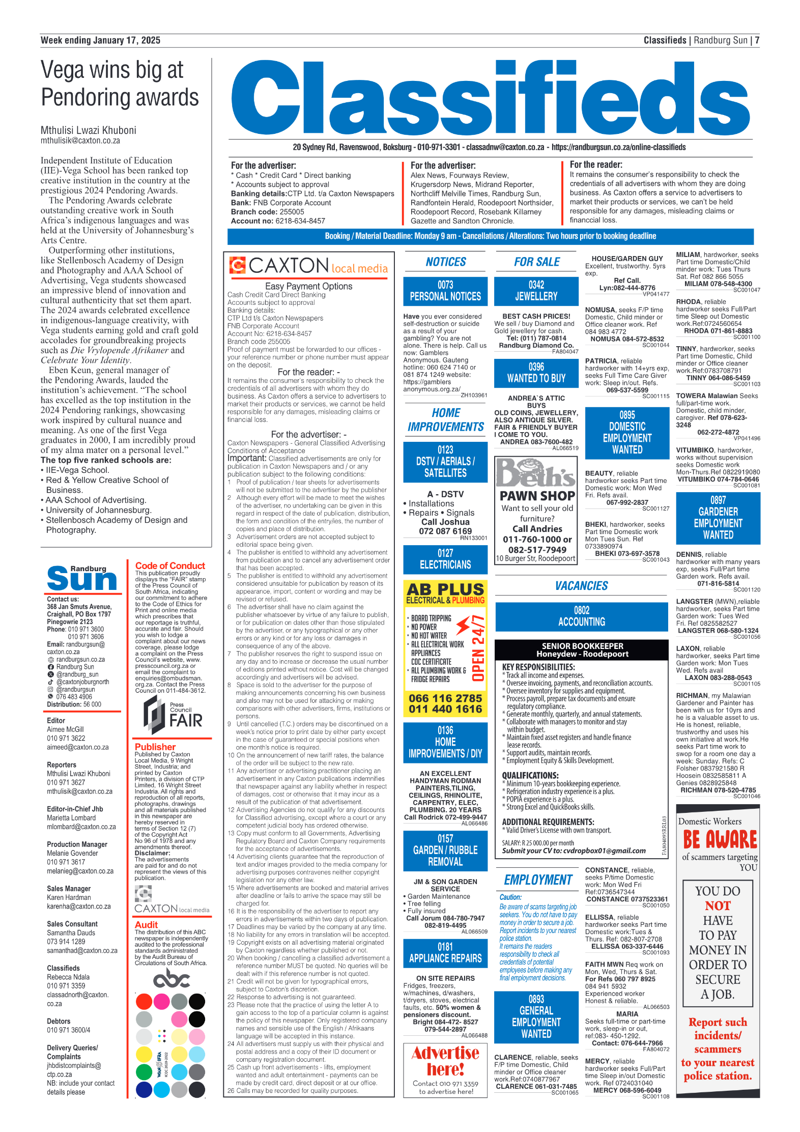 Randburg Sun 17 January 2025 page 7