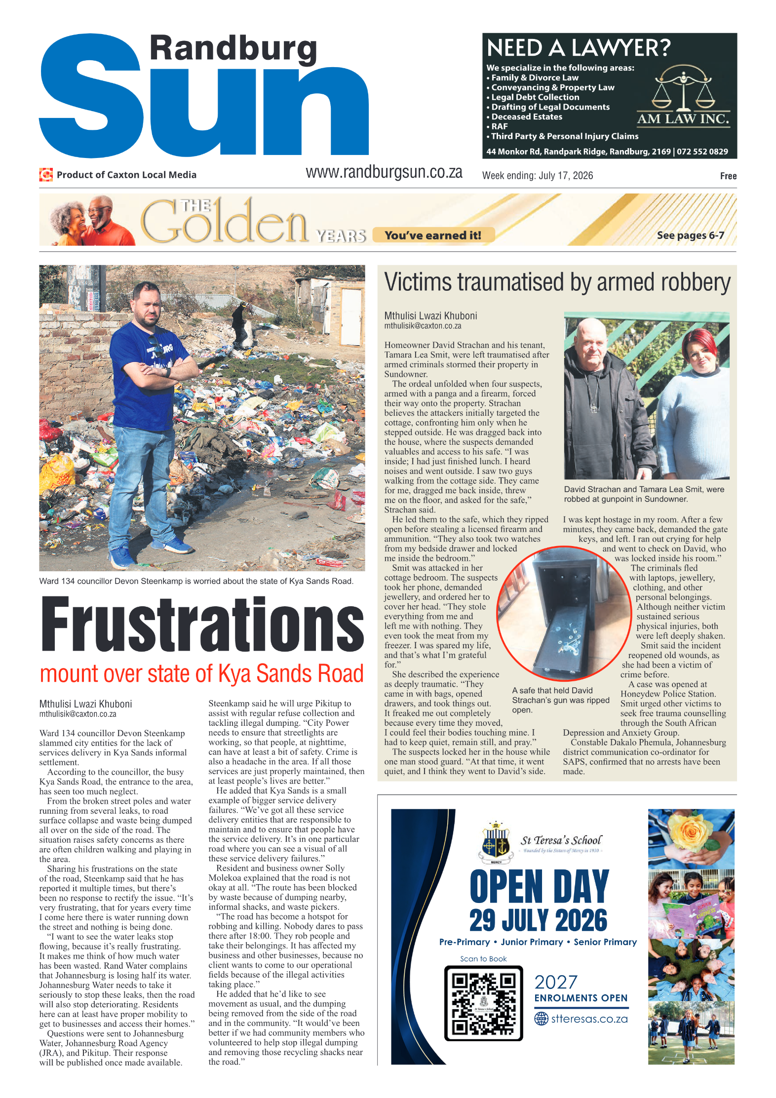 Randburg Sun 17 July 2026 page 1