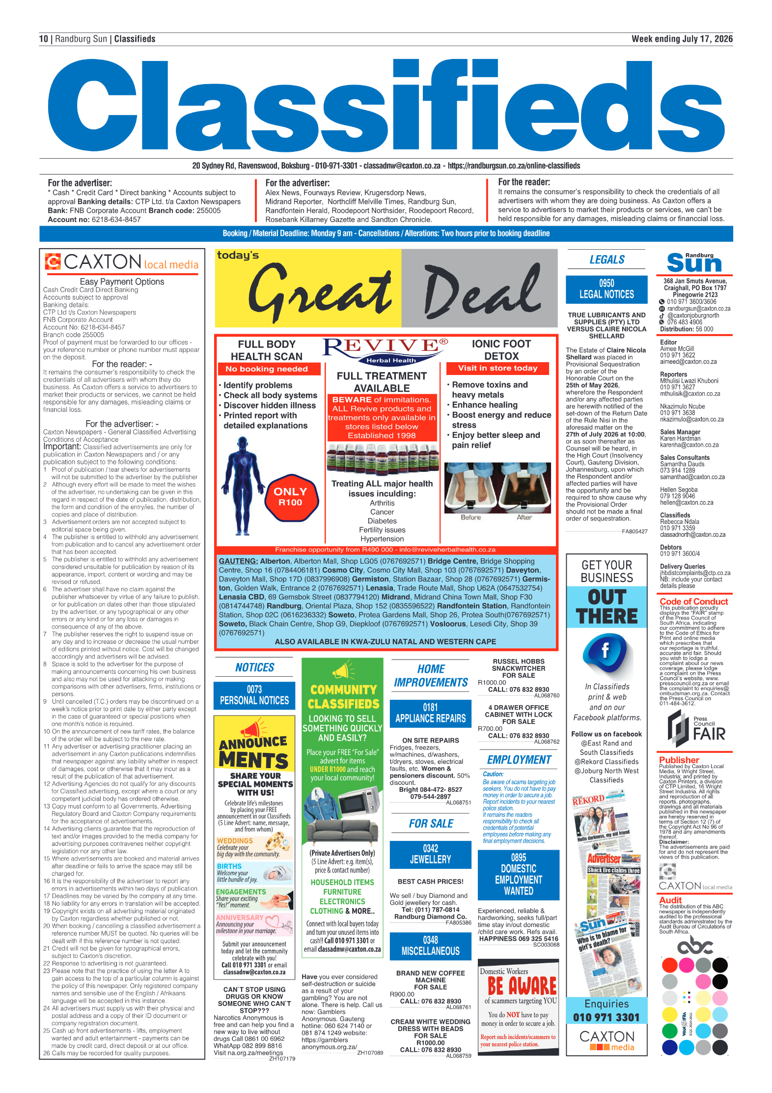 Randburg Sun 17 July 2026 page 10