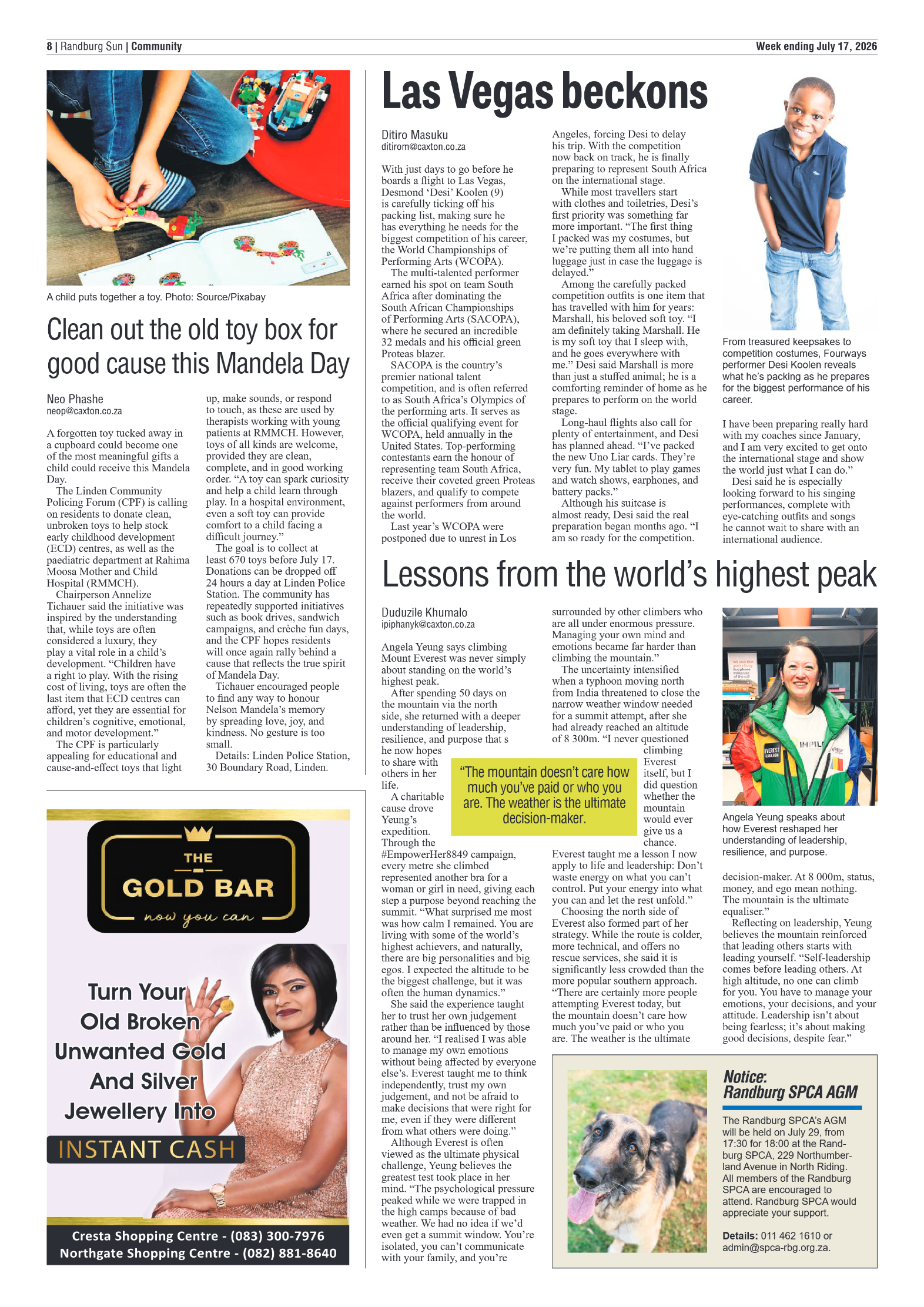 Randburg Sun 17 July 2026 page 8