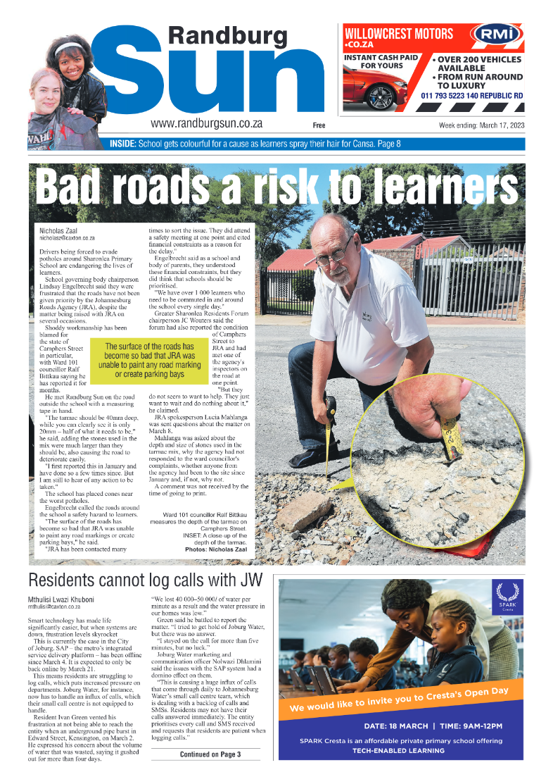 Randburg Sun 17 March 2023 page 1