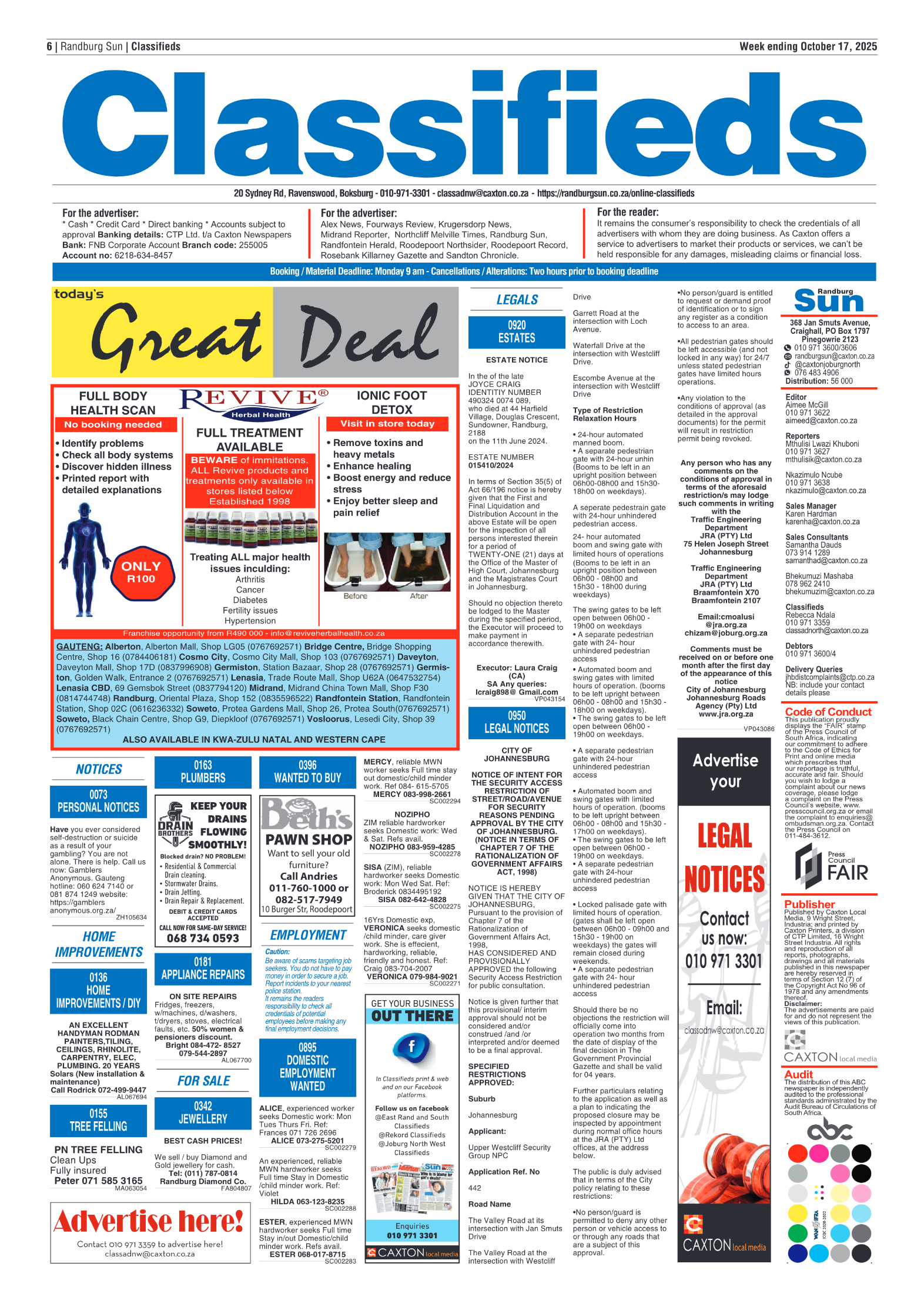 Randburg Sun 17 October 2025 page 6
