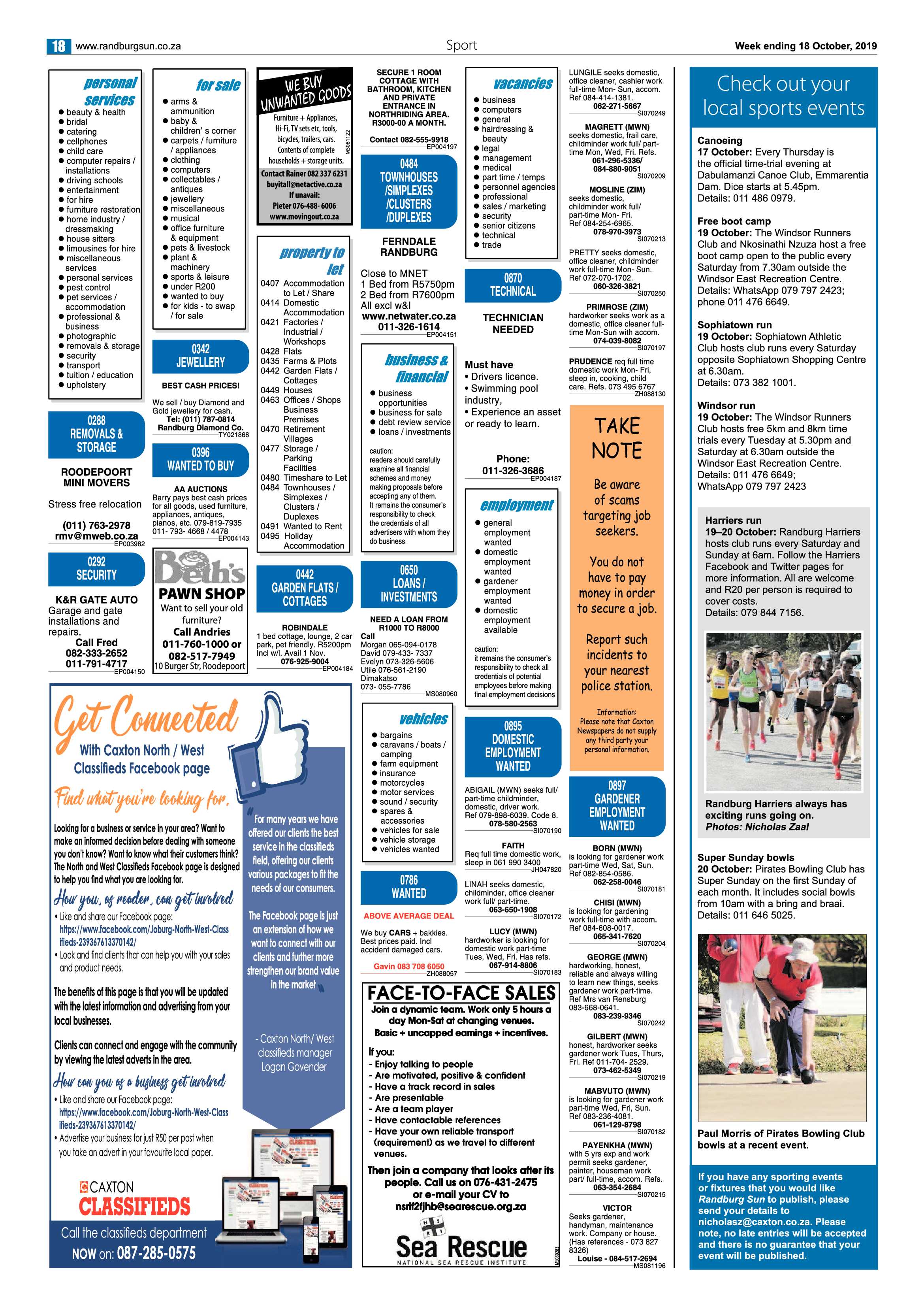 Randburg Sun 17 October, 2019 page 18