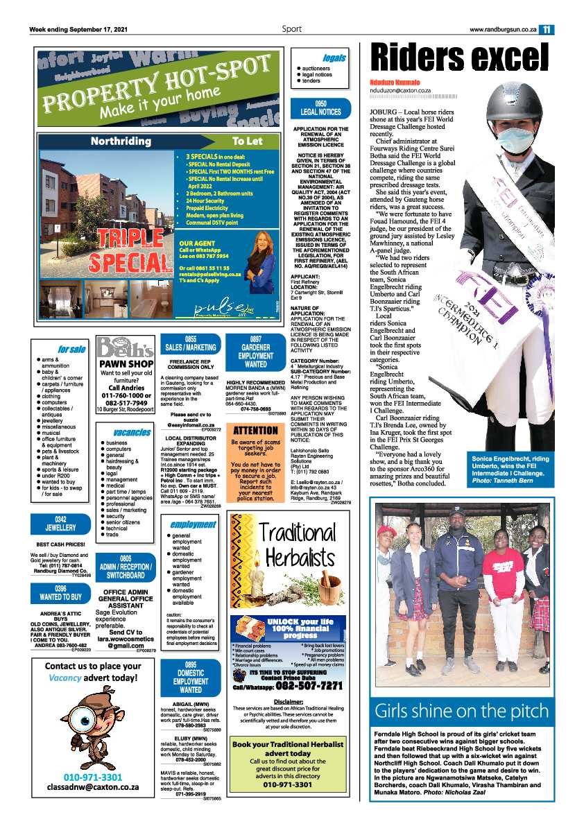 Randburg Sun 17 September 2021 page 11