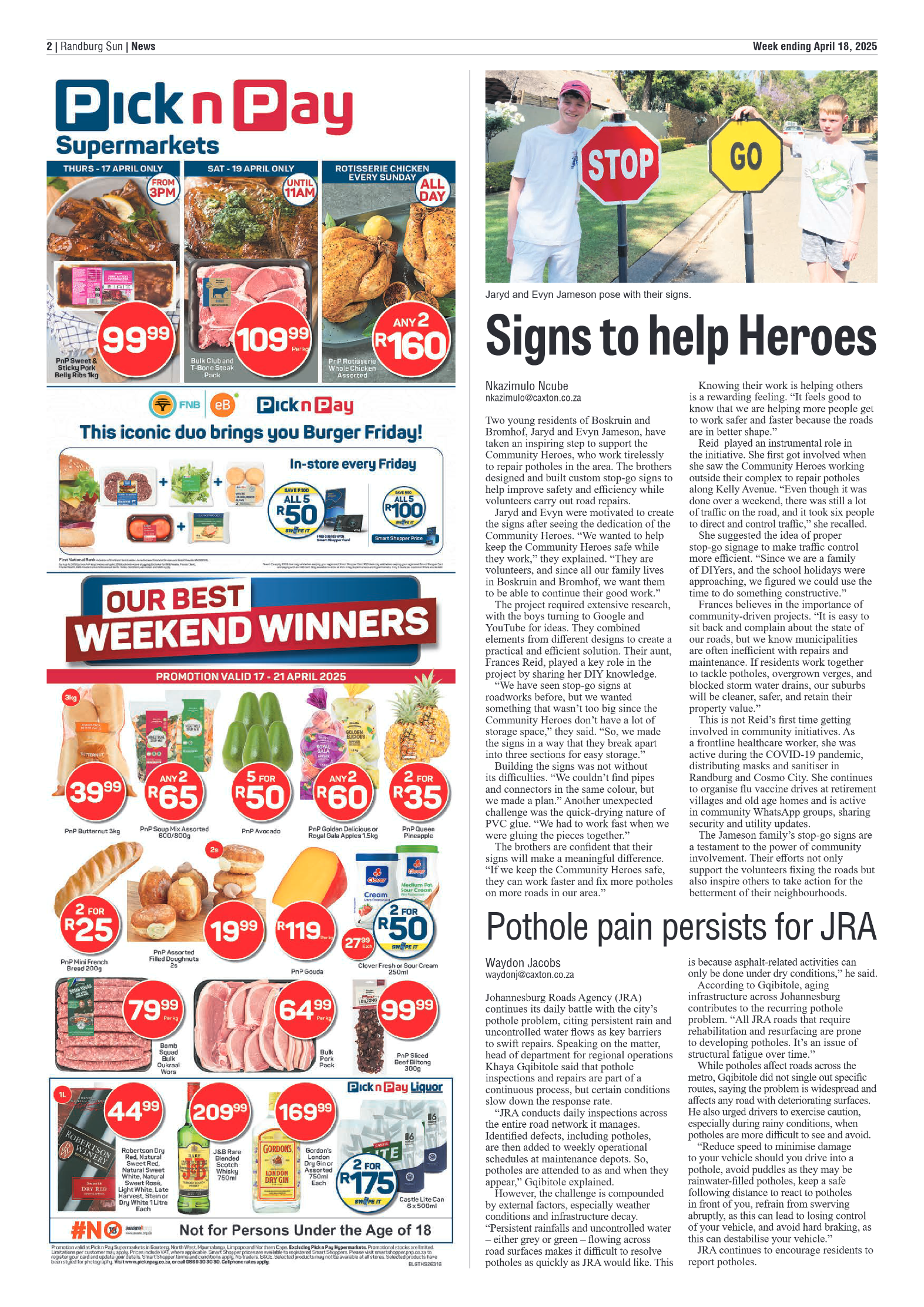 Randburg Sun 18 April 2025 page 2