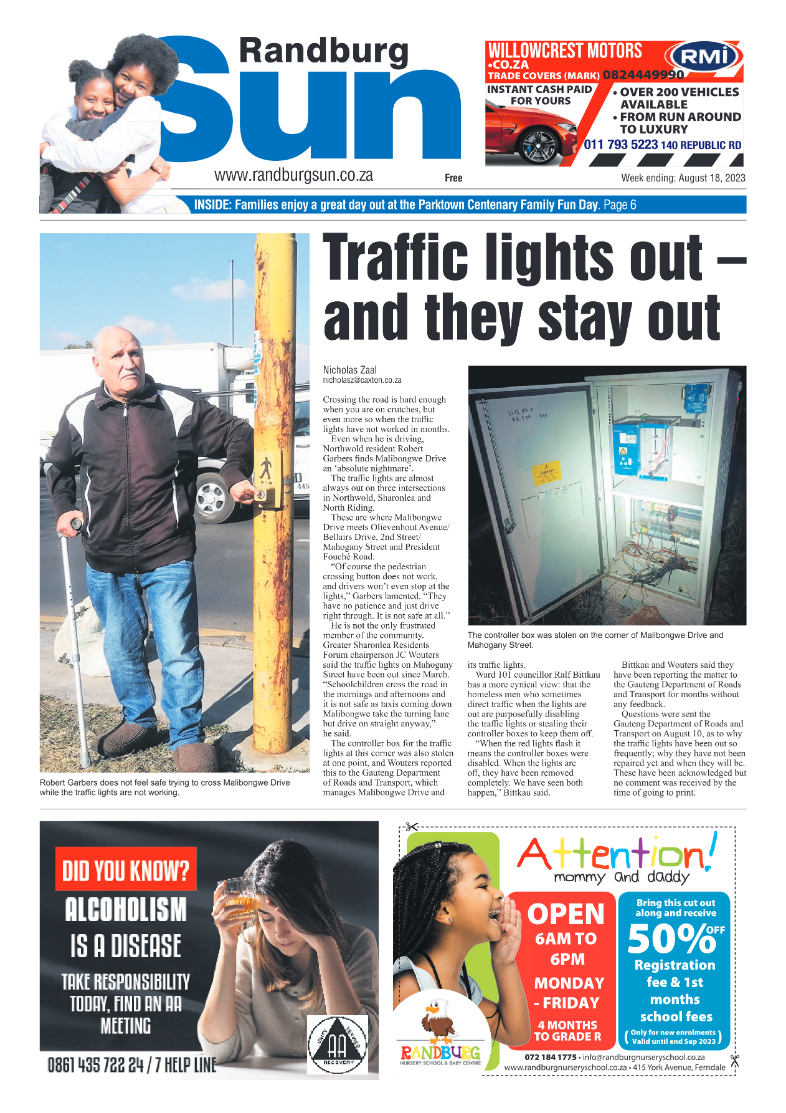 Randburg Sun 18 August 2023 page 1