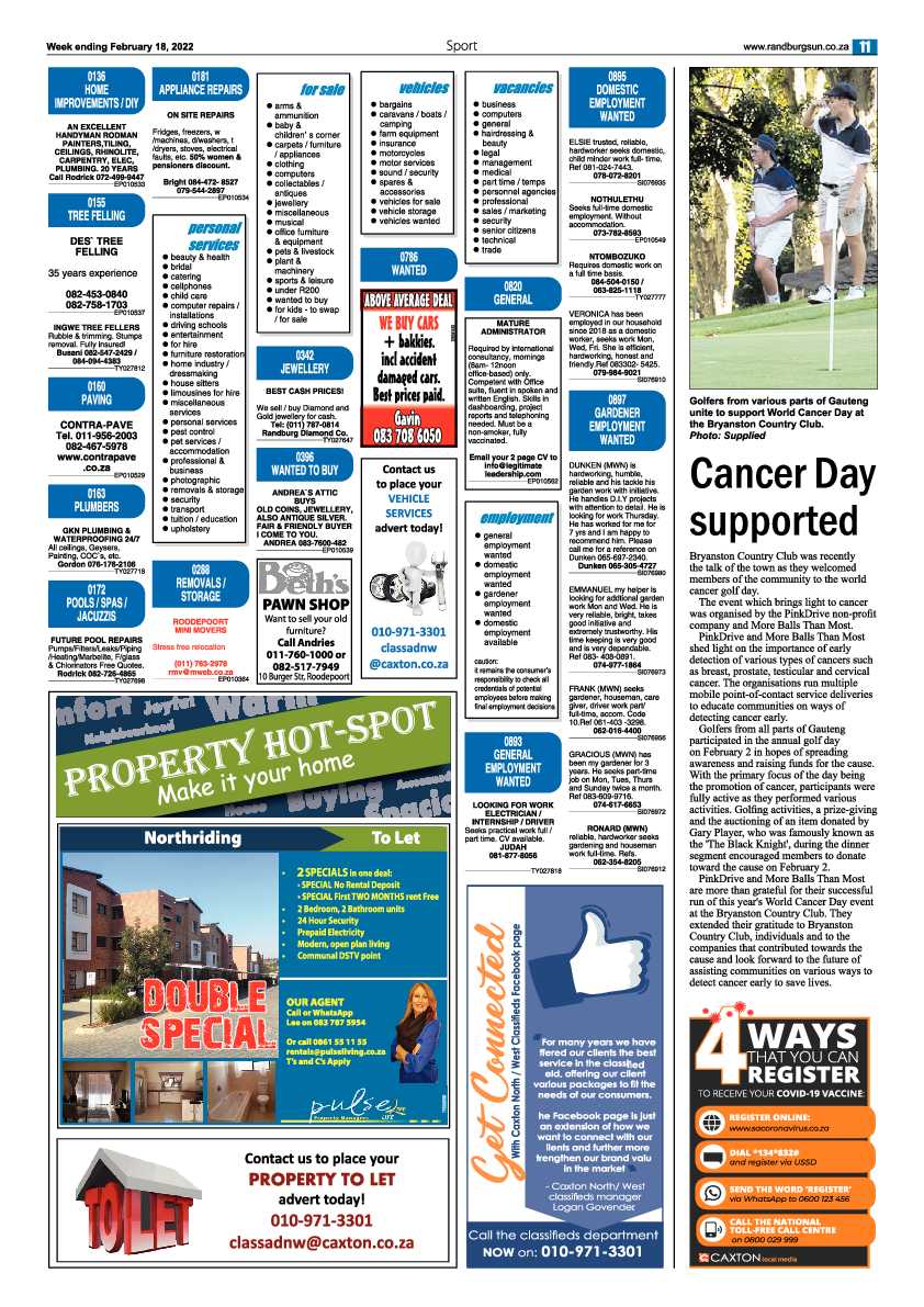 Randburg Sun 18 February 2022 page 11