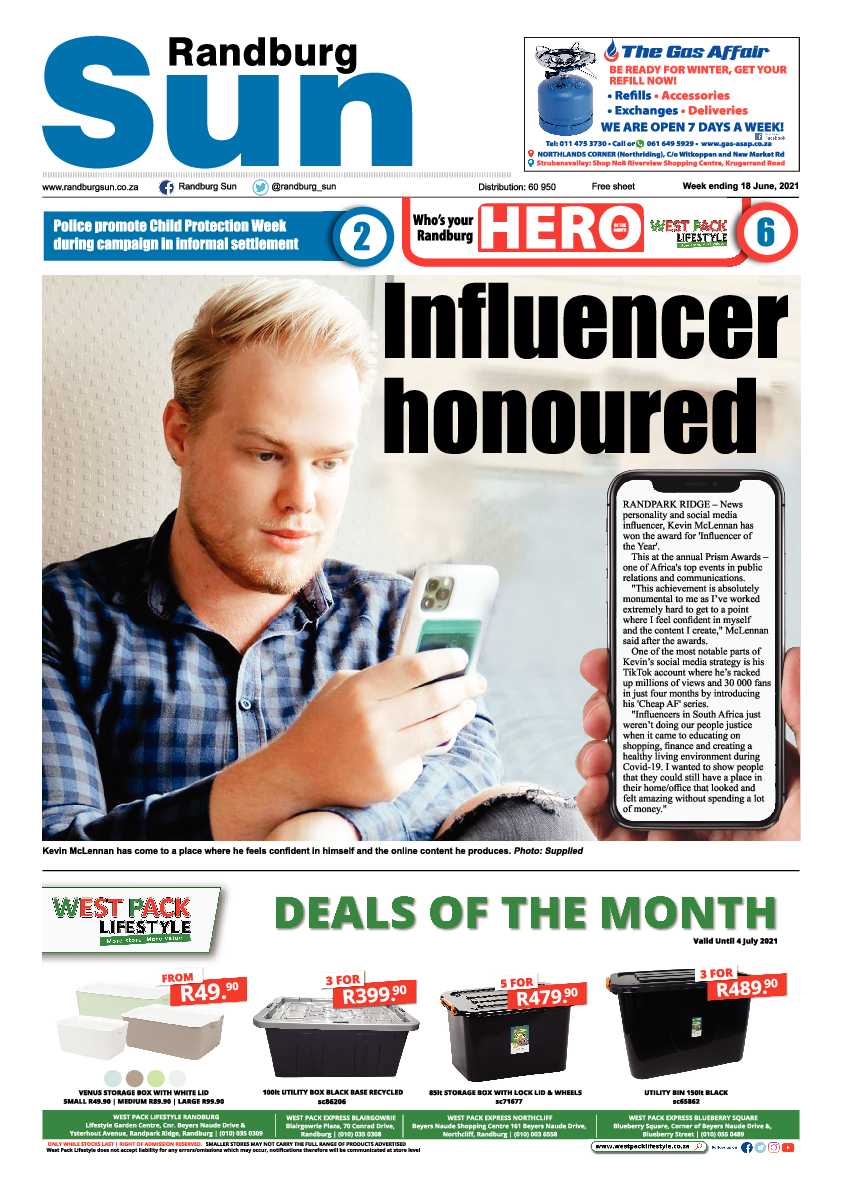 Randburg Sun 18 June 2021 page 1