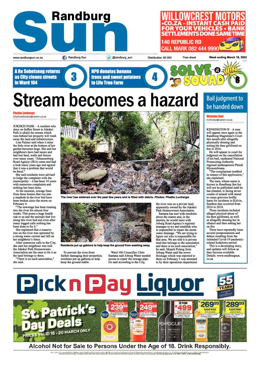 Randburg Sun 18 March 2022 page 1