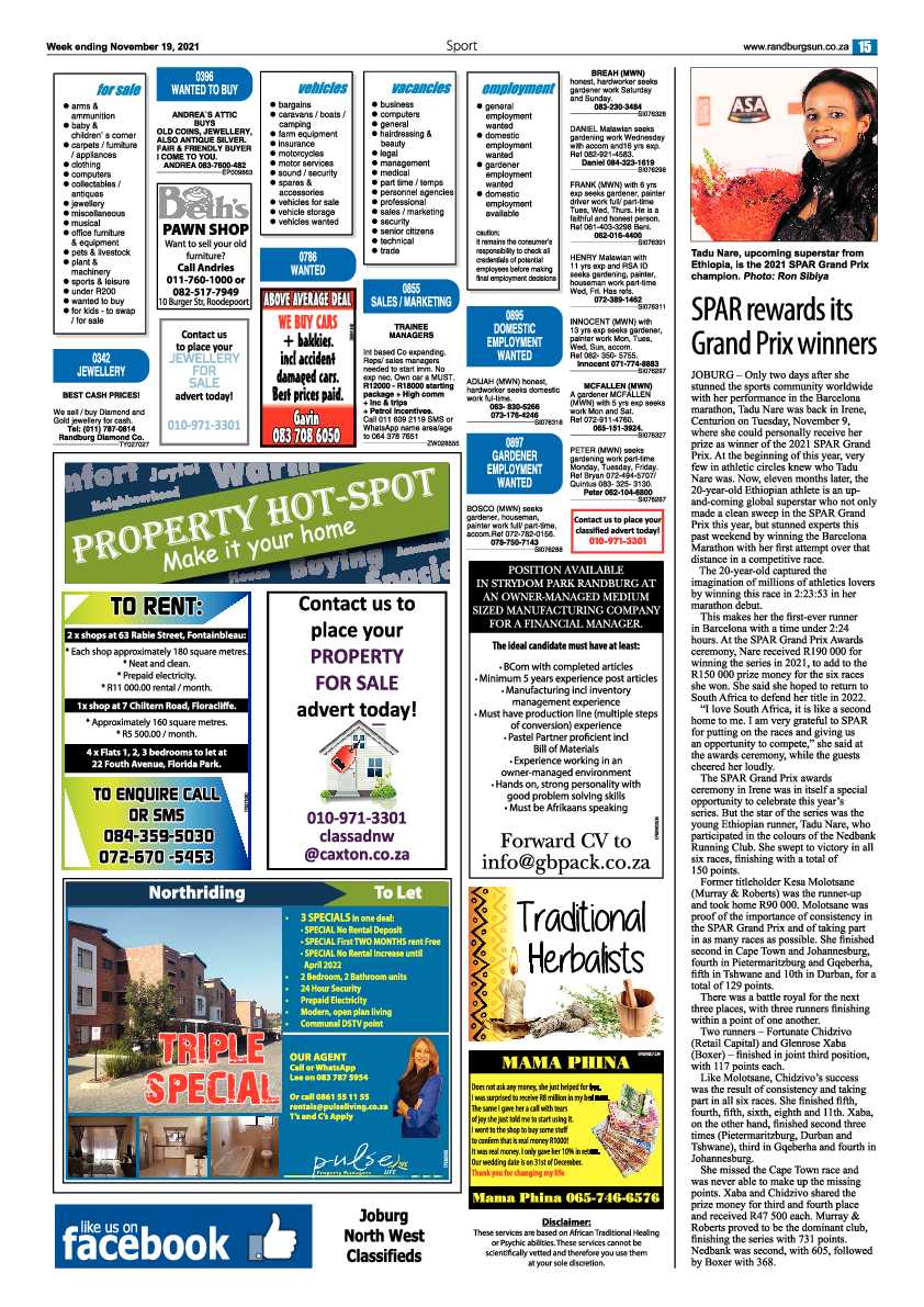 Randburg Sun 19 November 2021 page 15