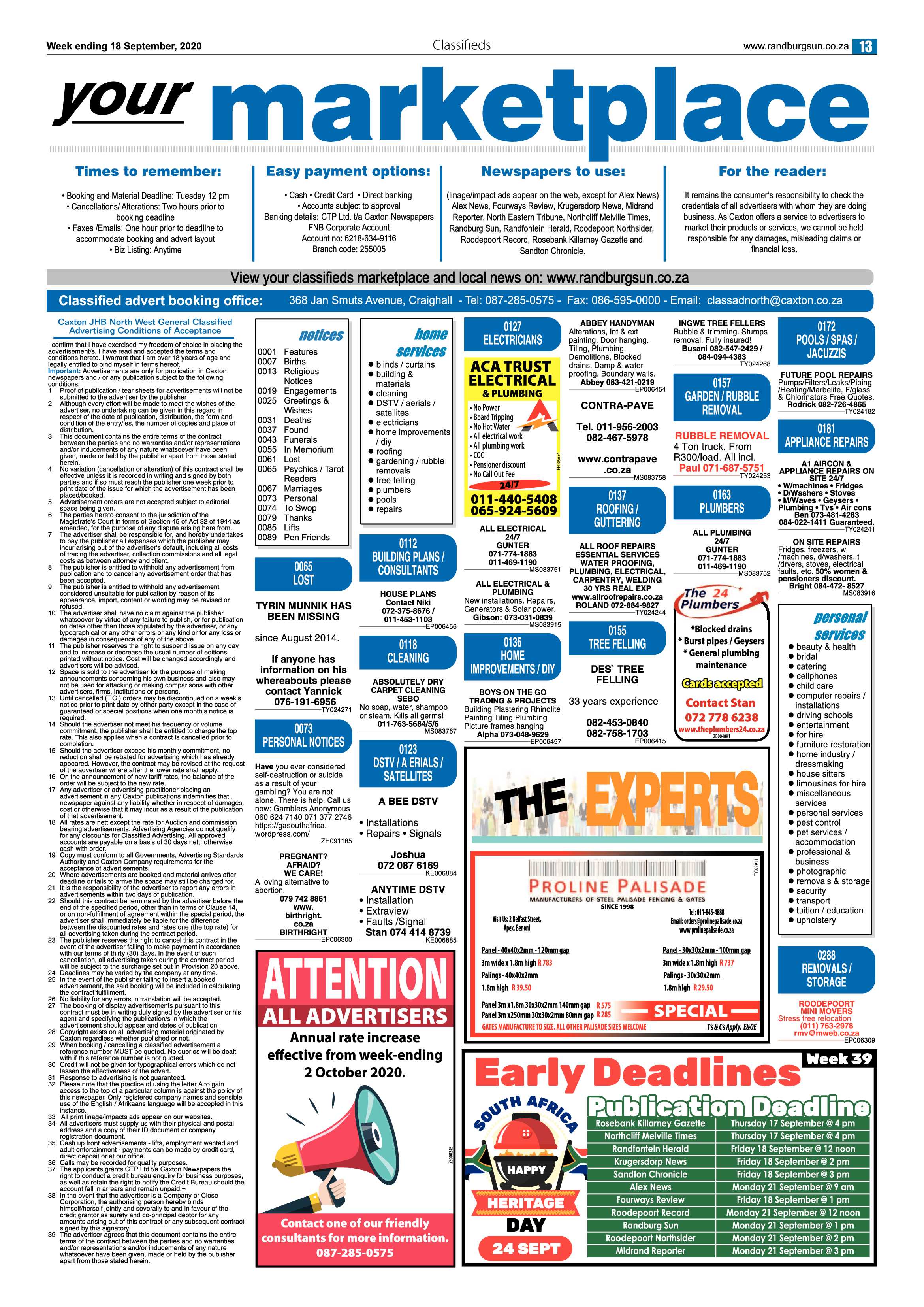 Randburg Sun 18 September 2020 page 13