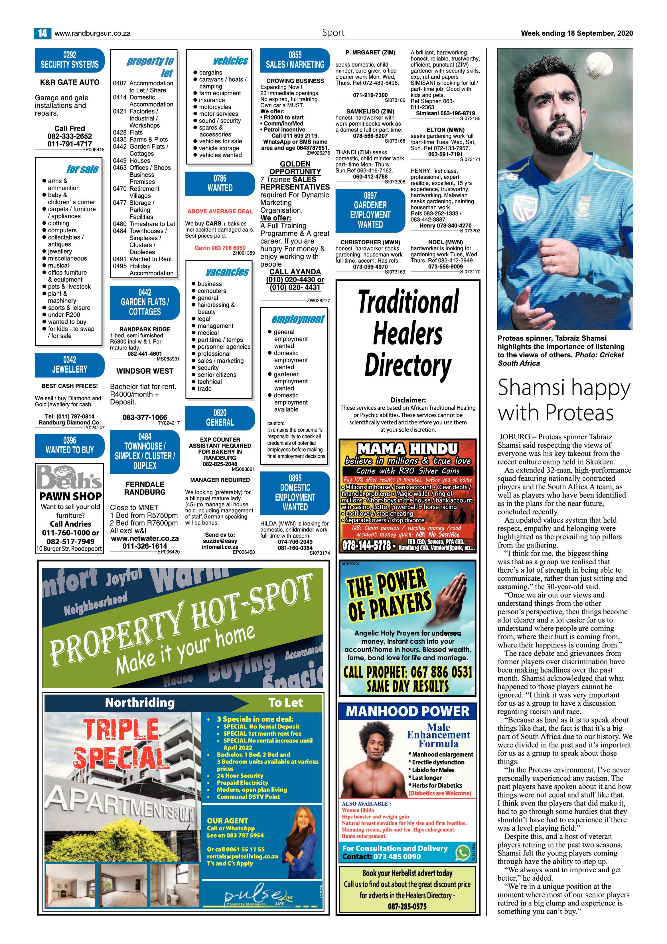 Randburg Sun 18 September 2020 page 14