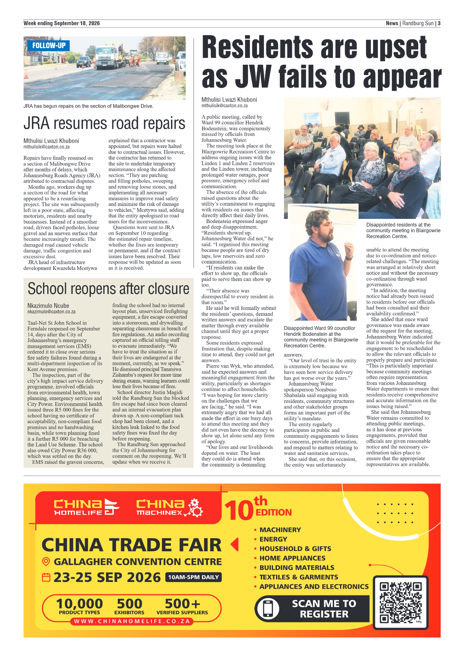 Randburg Sun 18 September 2026 page 3