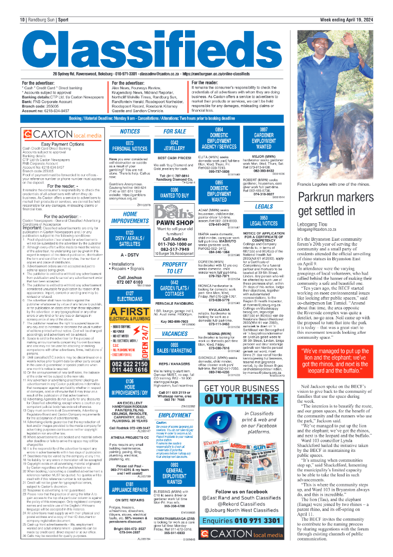 Randburg Sun 19 April 2024 page 10