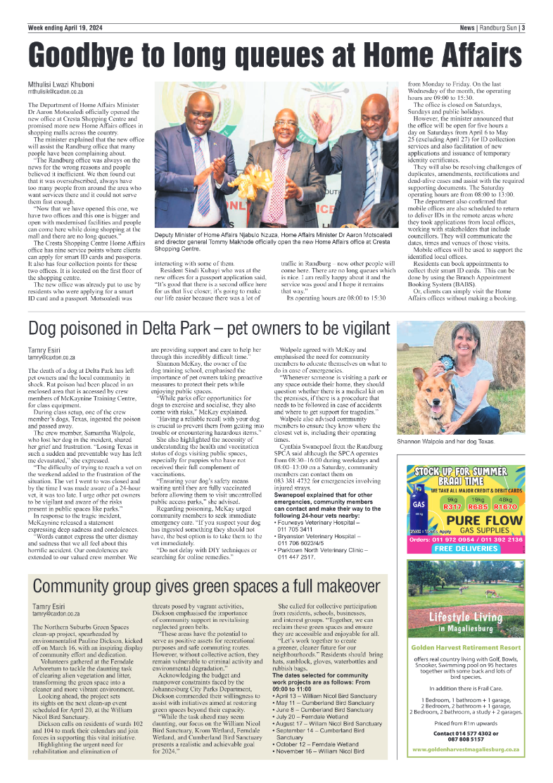 Randburg Sun 19 April 2024 page 3