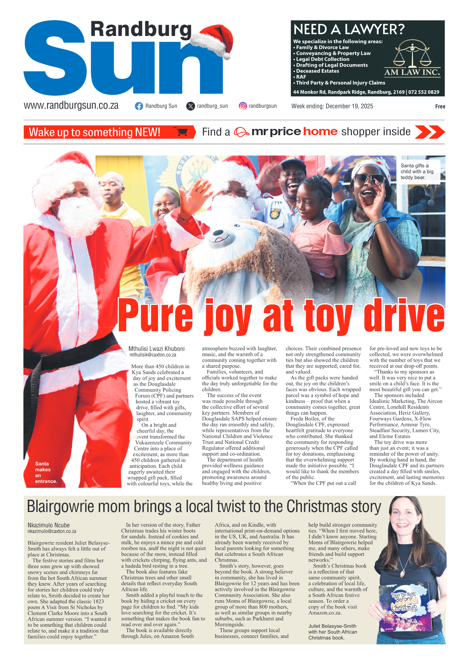 Randburg Sun 19 December 2025 page 1